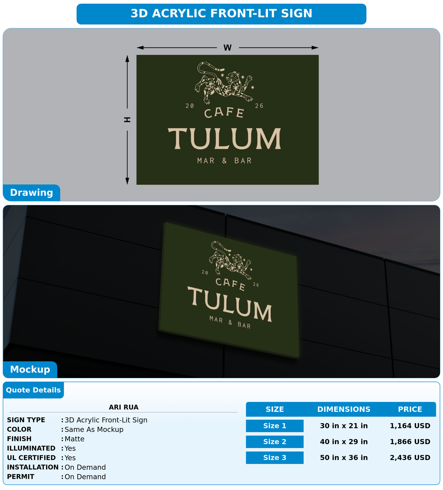 CUSTOM MOCKUP SIGN FOR Ari Rua