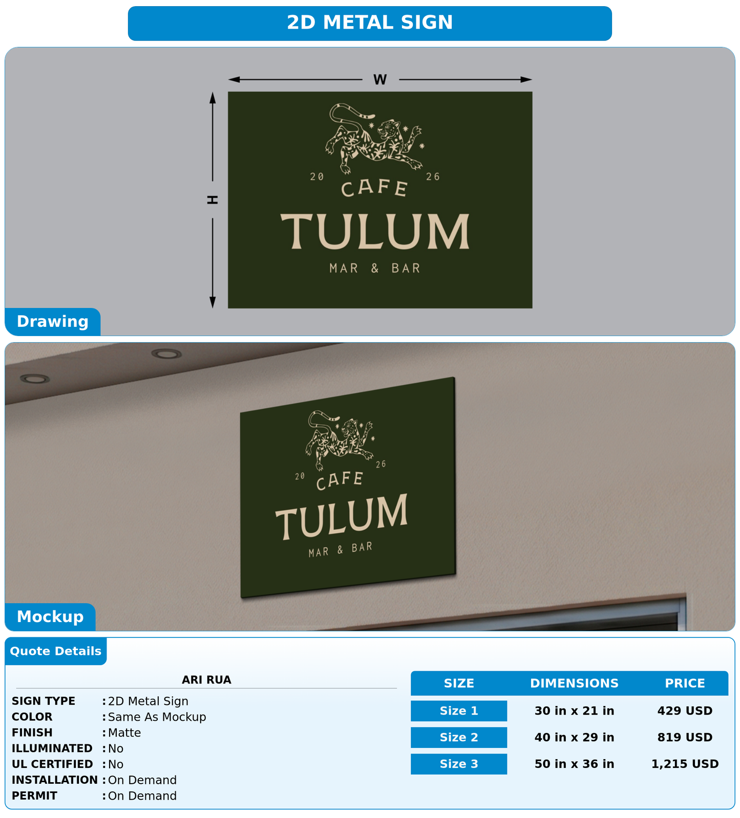 CUSTOM MOCKUP SIGN FOR Ari Rua