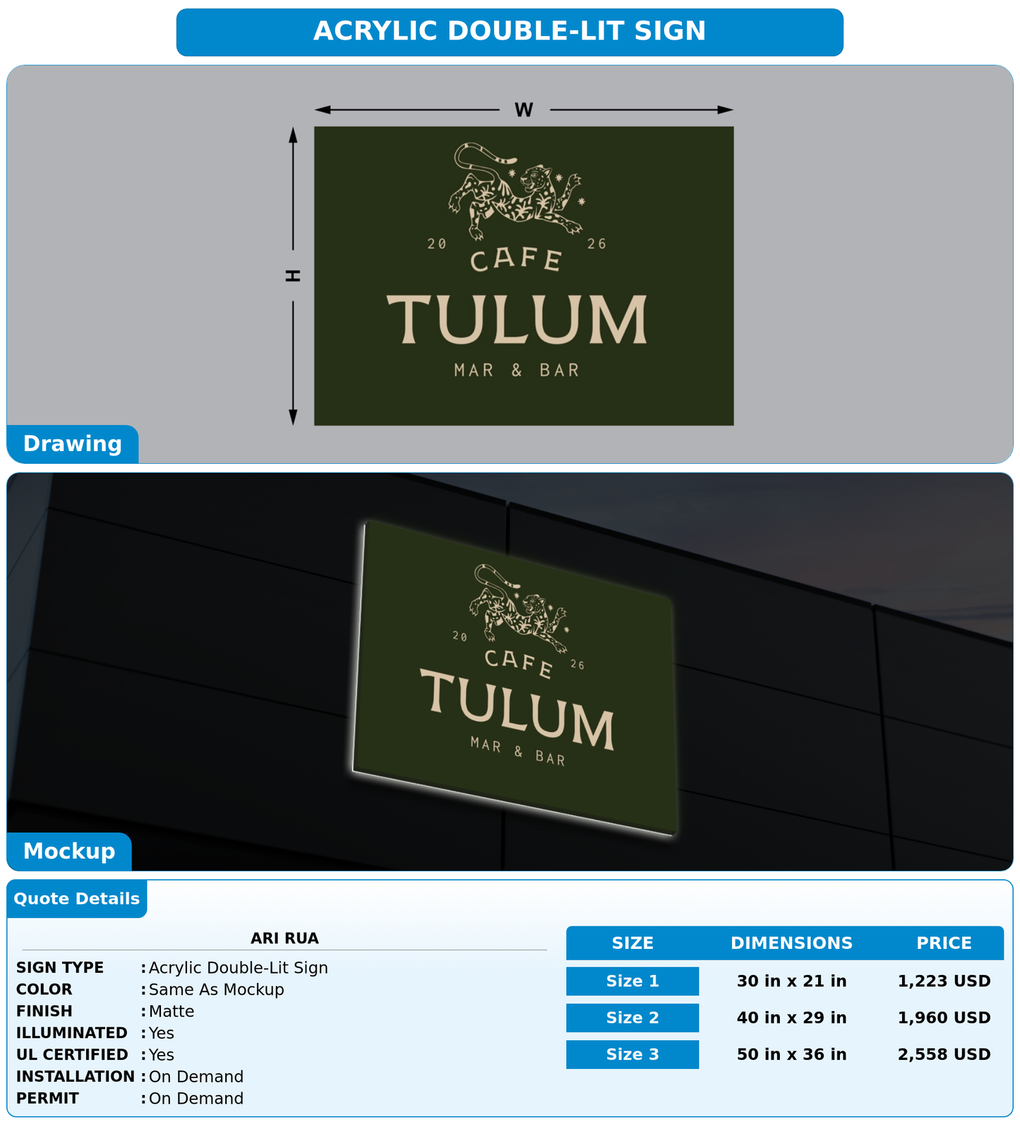 CUSTOM MOCKUP SIGN FOR Ari Rua
