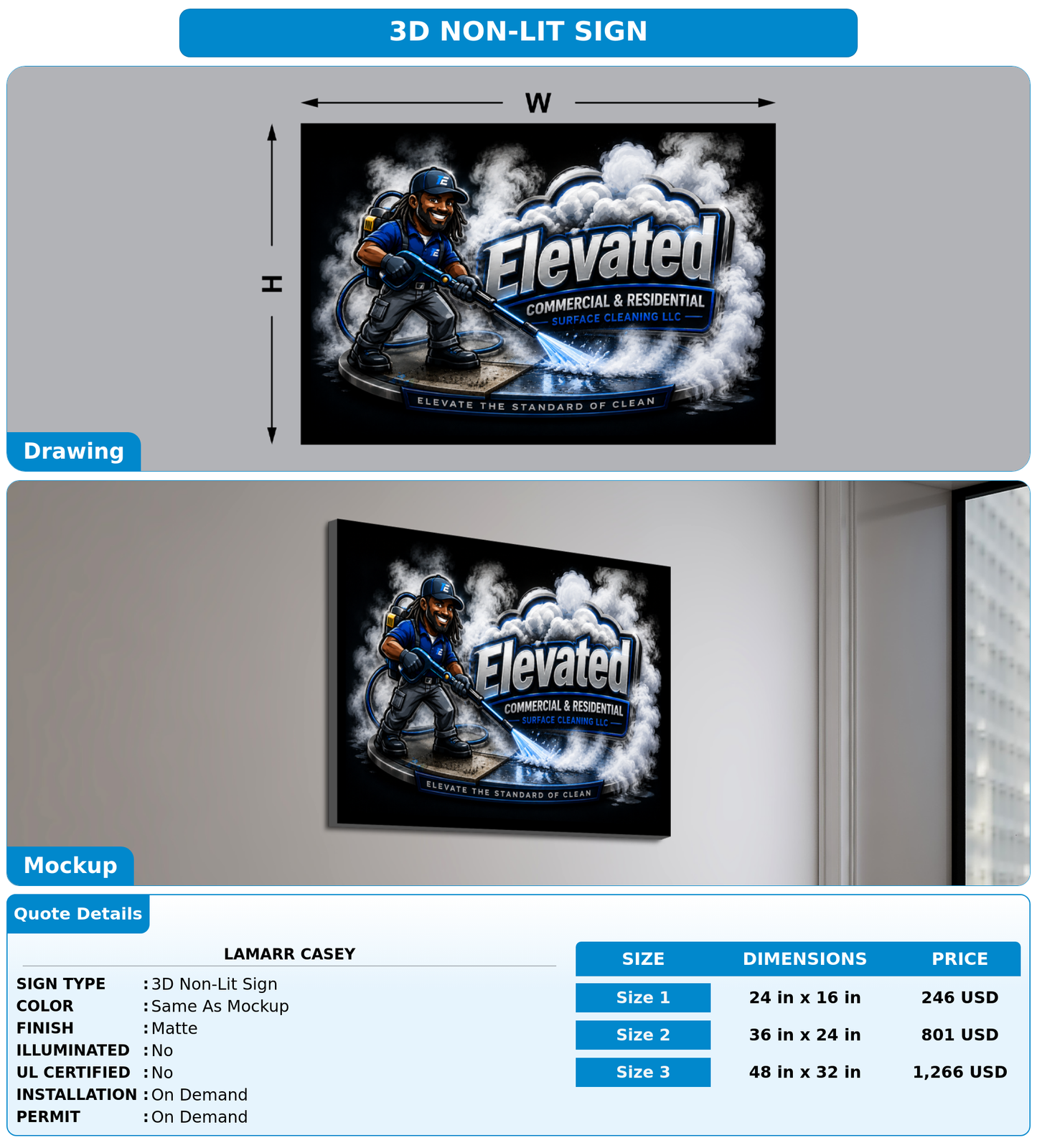CUSTOM MOCKUP SIGN FOR Lamarr casey
