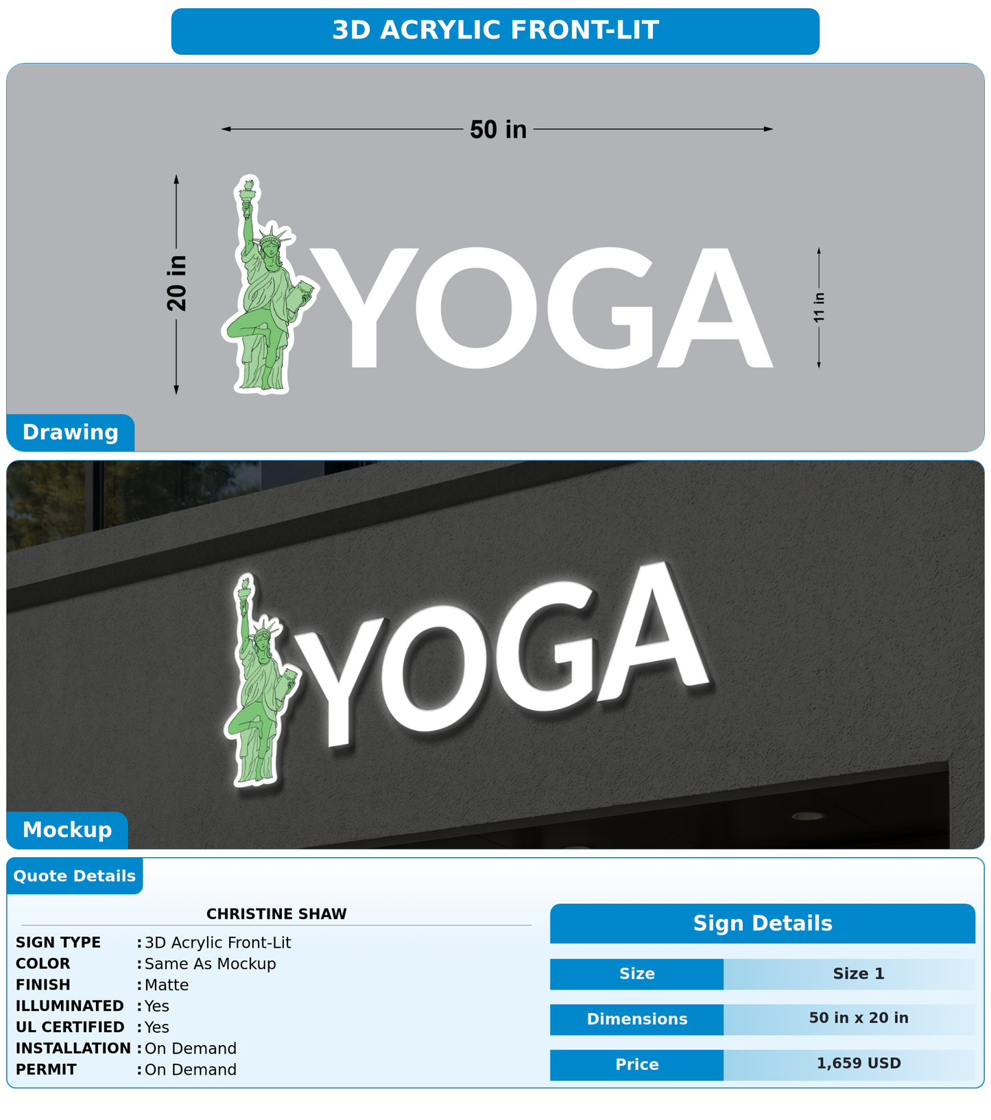 CUSTOM MOCKUP SIGN FOR Christine Shaw