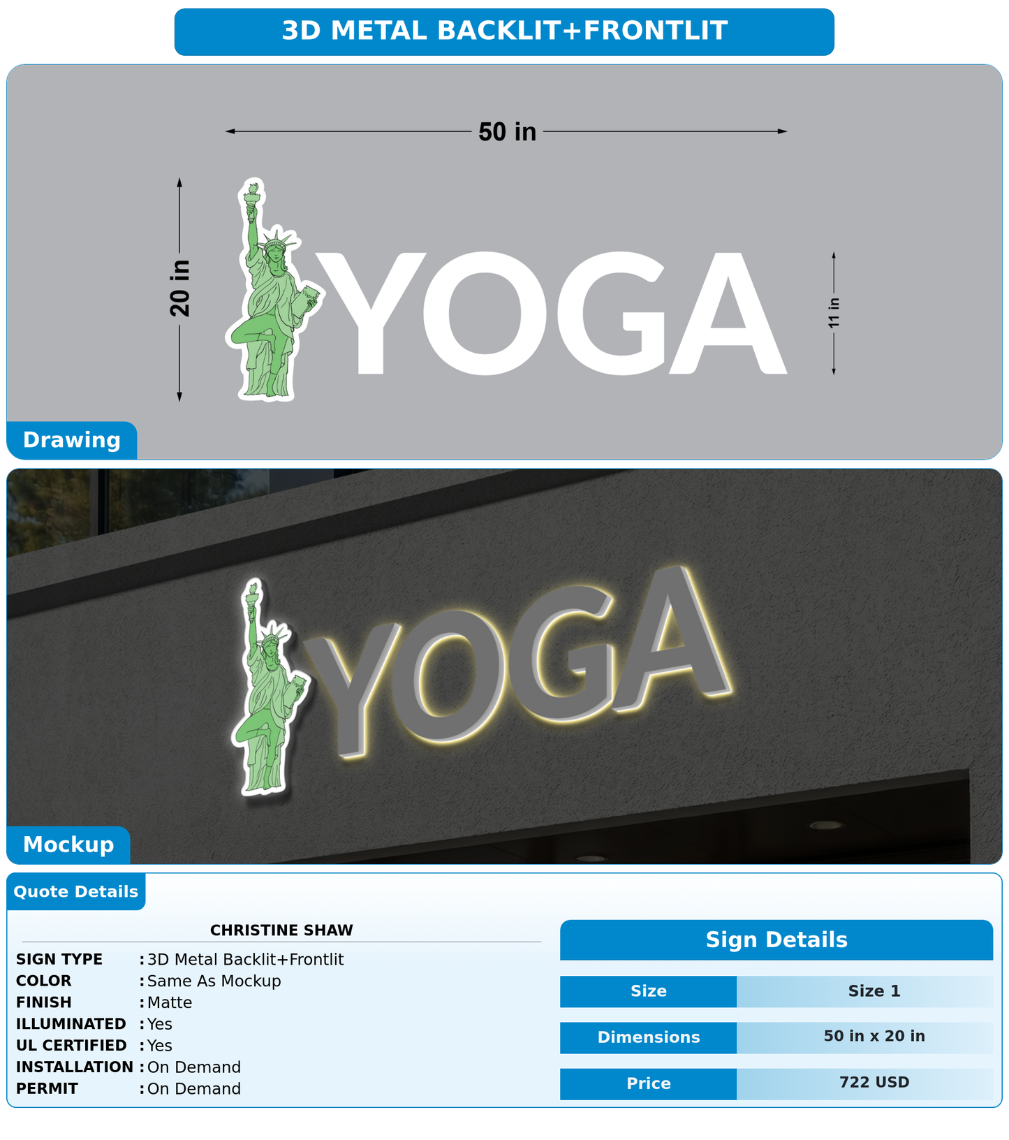 CUSTOM MOCKUP SIGN FOR Christine Shaw