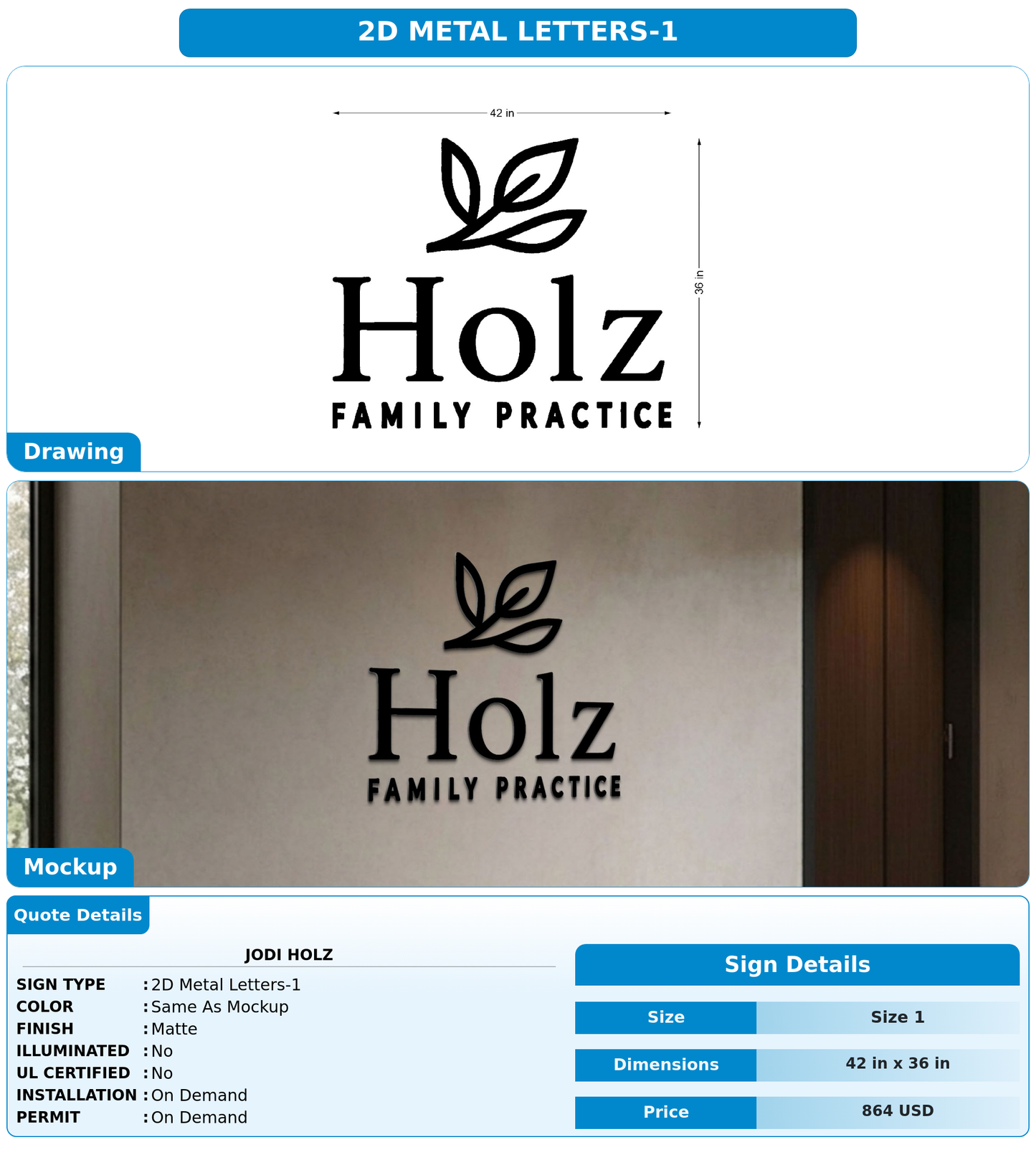 CUSTOM MOCKUP SIGN FOR jodi holz