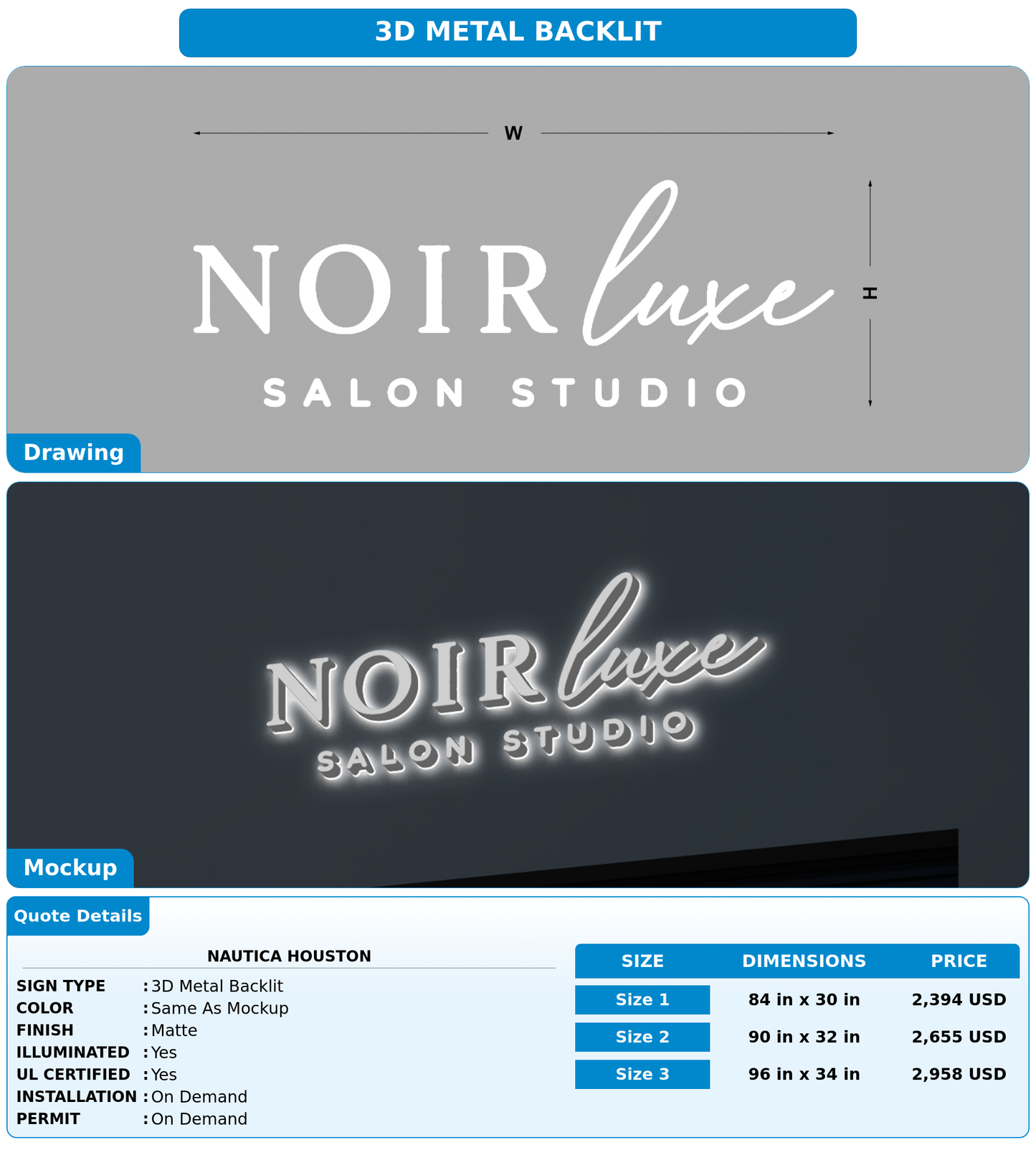 CUSTOM MOCKUP SIGN FOR Nautica Houston