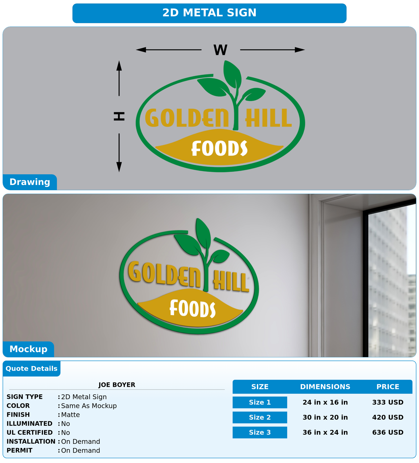 CUSTOM MOCKUP SIGN FOR Joe Boyer