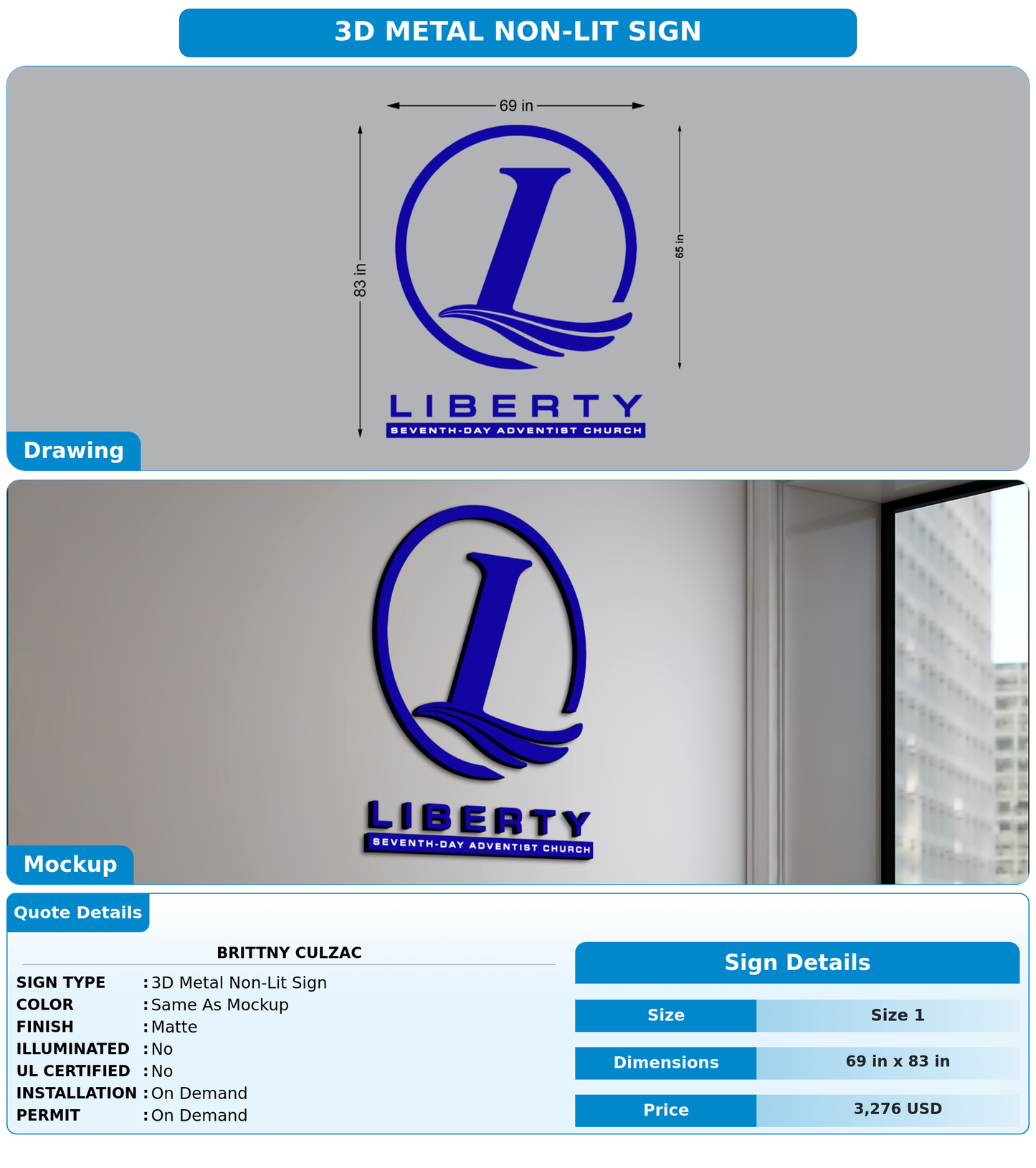 CUSTOM MOCKUP SIGN FOR Brittny Culzac