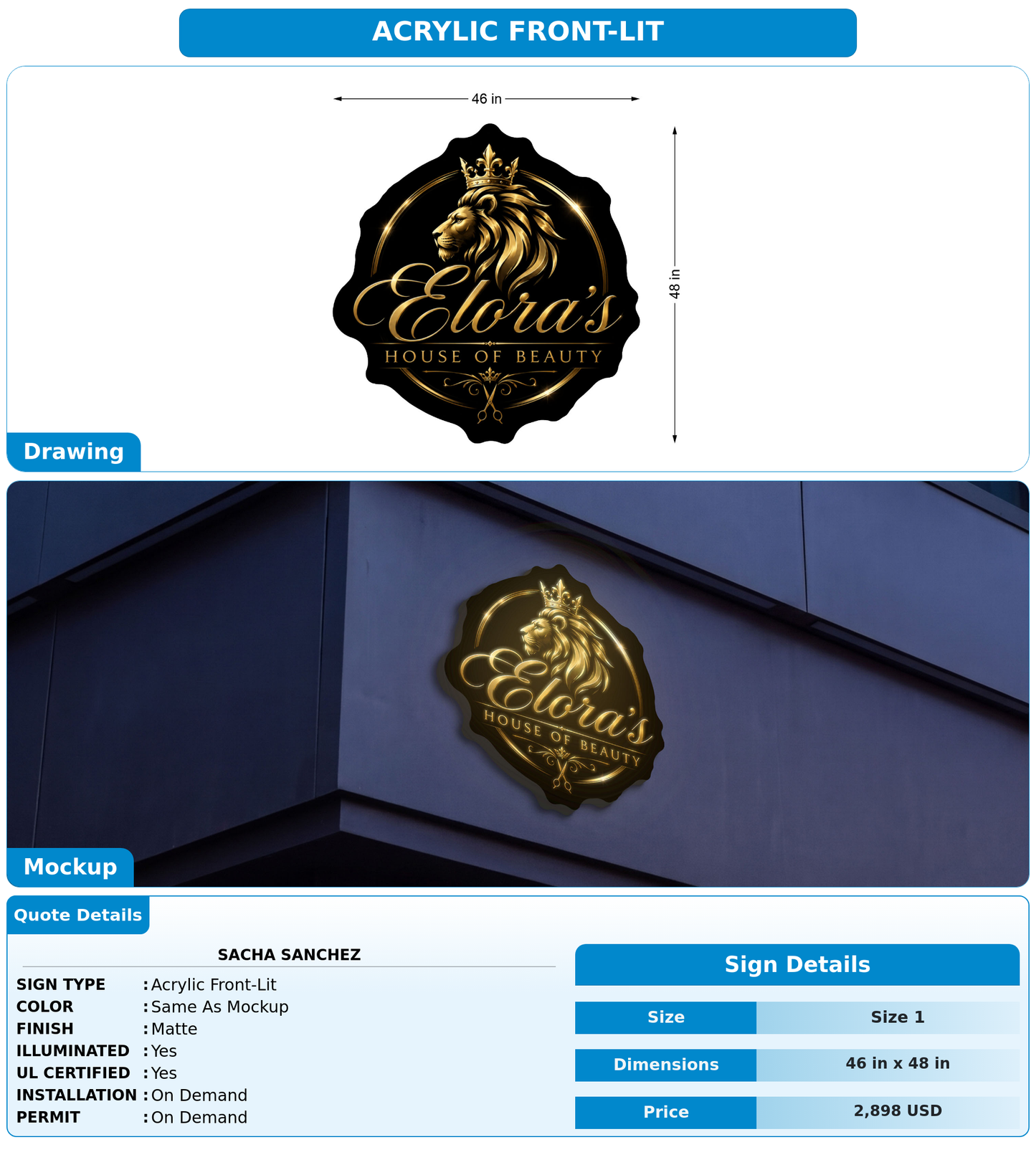 CUSTOM MOCKUP SIGN FOR Sacha Sanchez