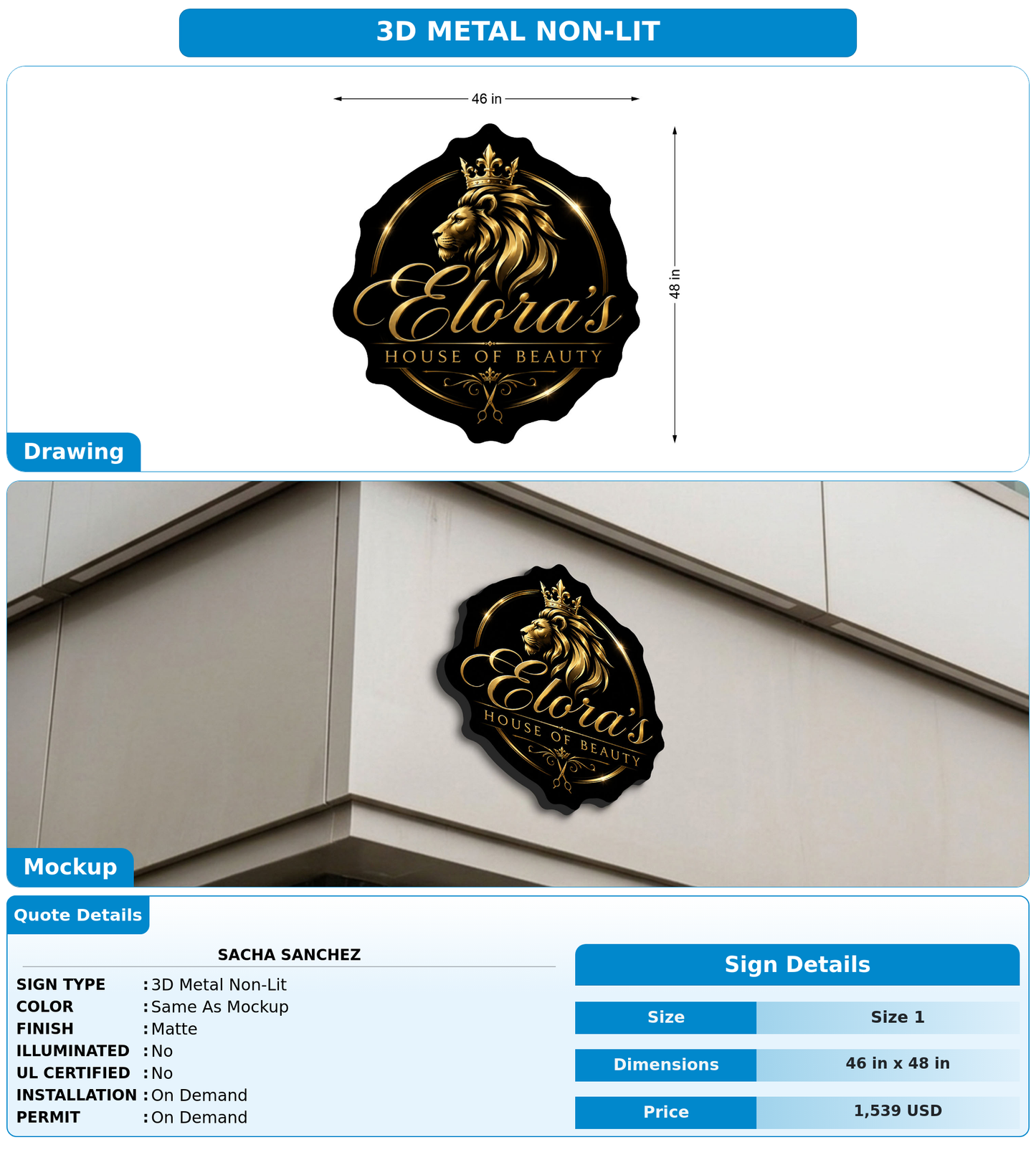 CUSTOM MOCKUP SIGN FOR Sacha Sanchez