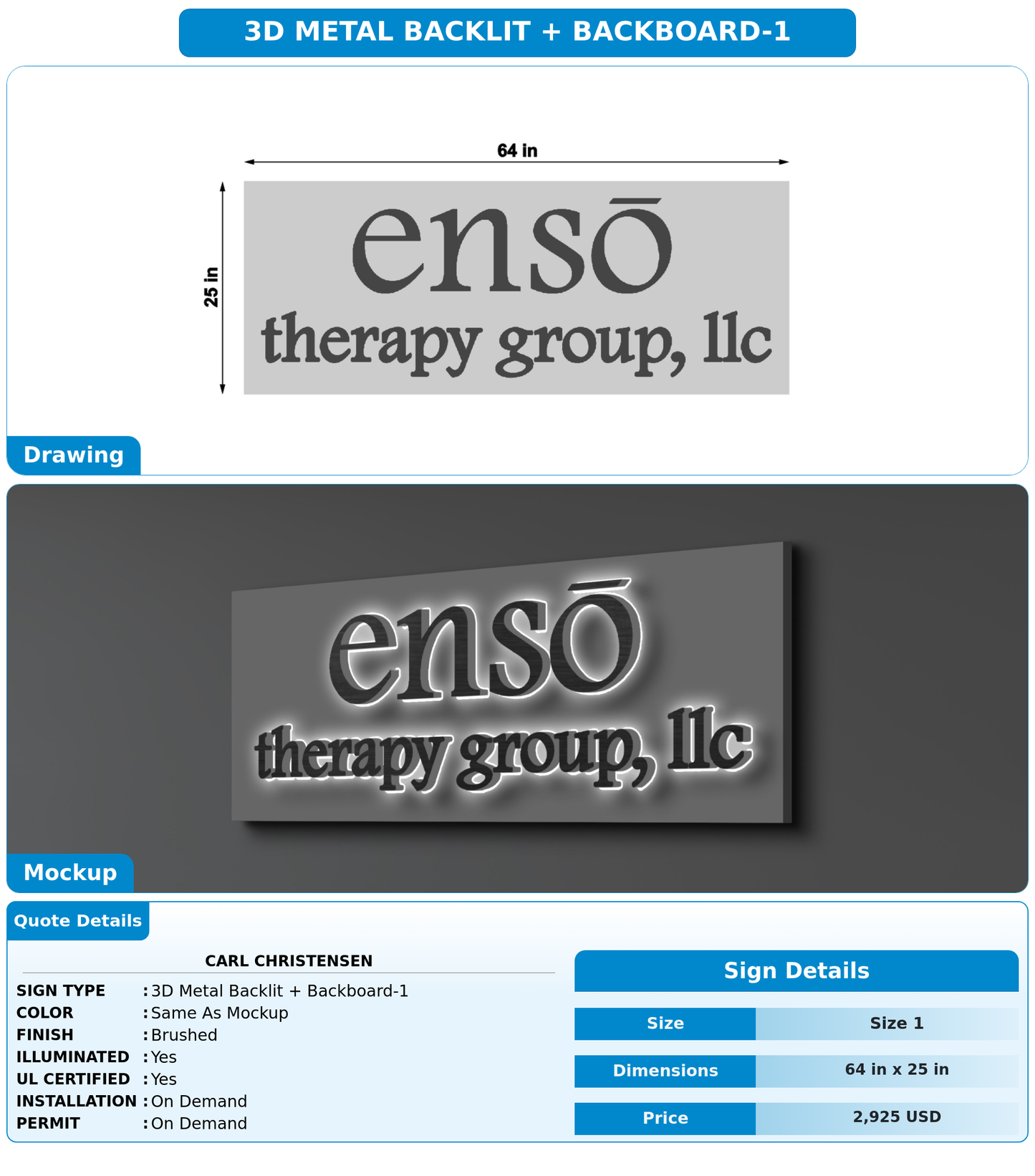CUSTOM MOCKUP SIGN FOR Carl Christensen
