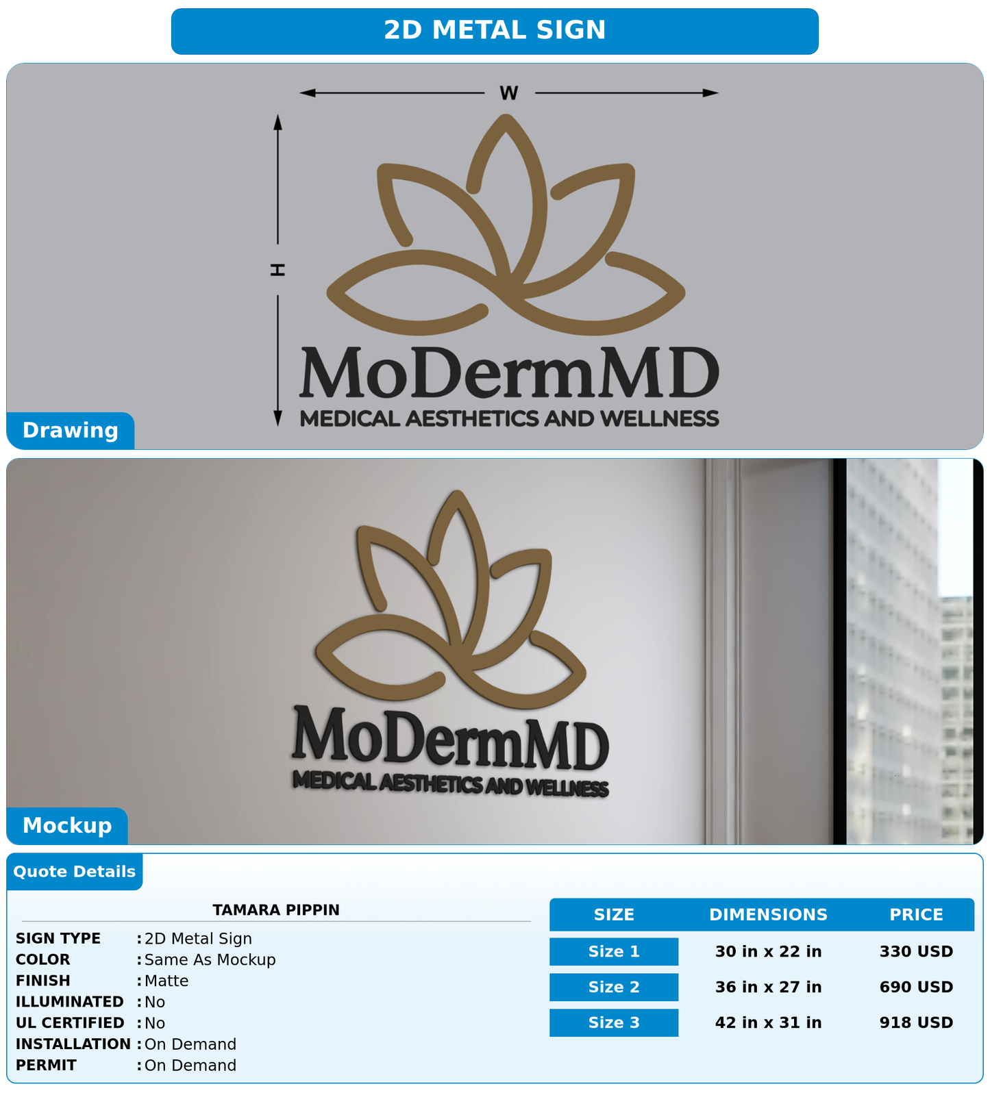 CUSTOM MOCKUP SIGN FOR Tamara Pippin