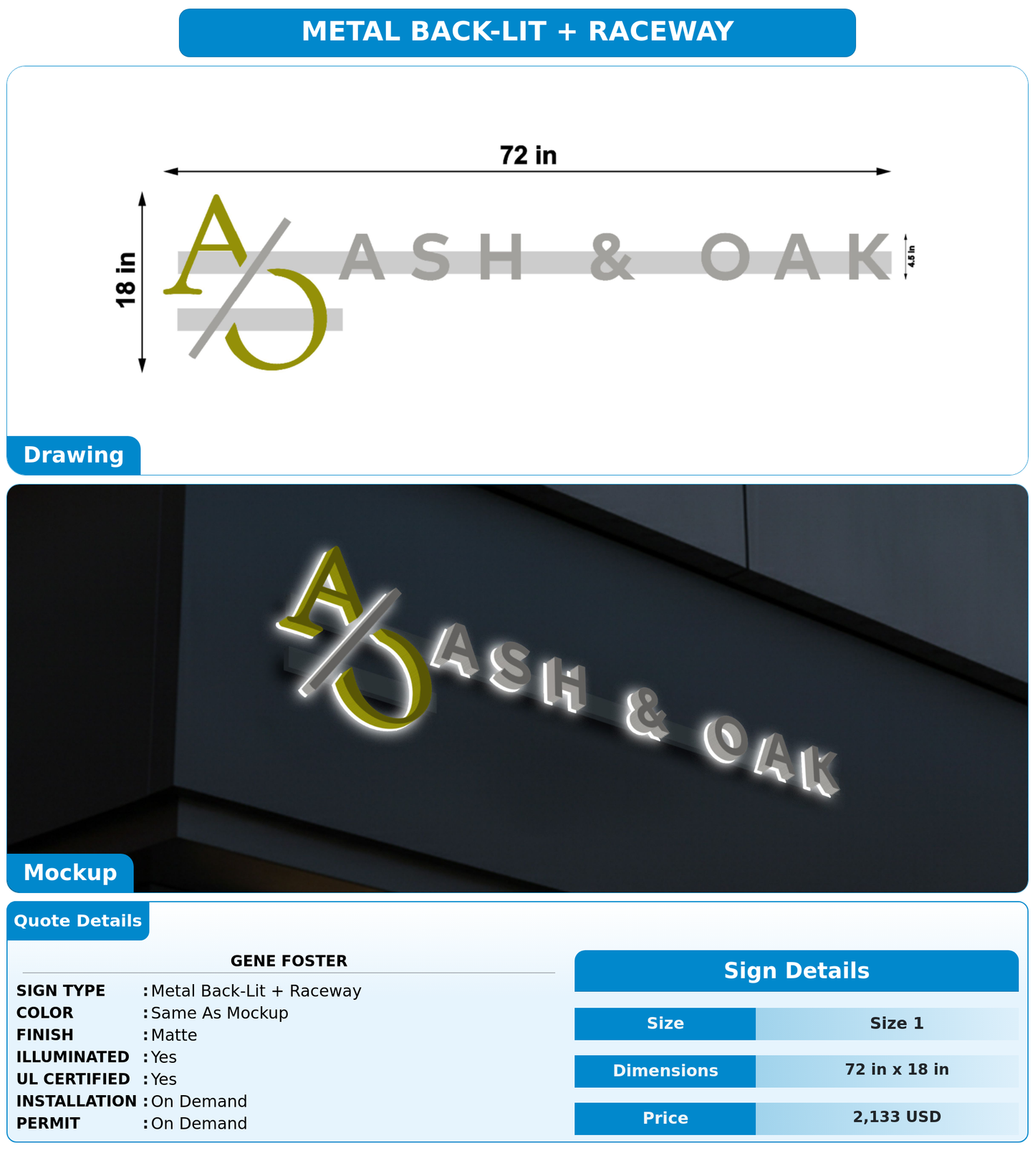 CUSTOM MOCKUP SIGN FOR Gene Foster