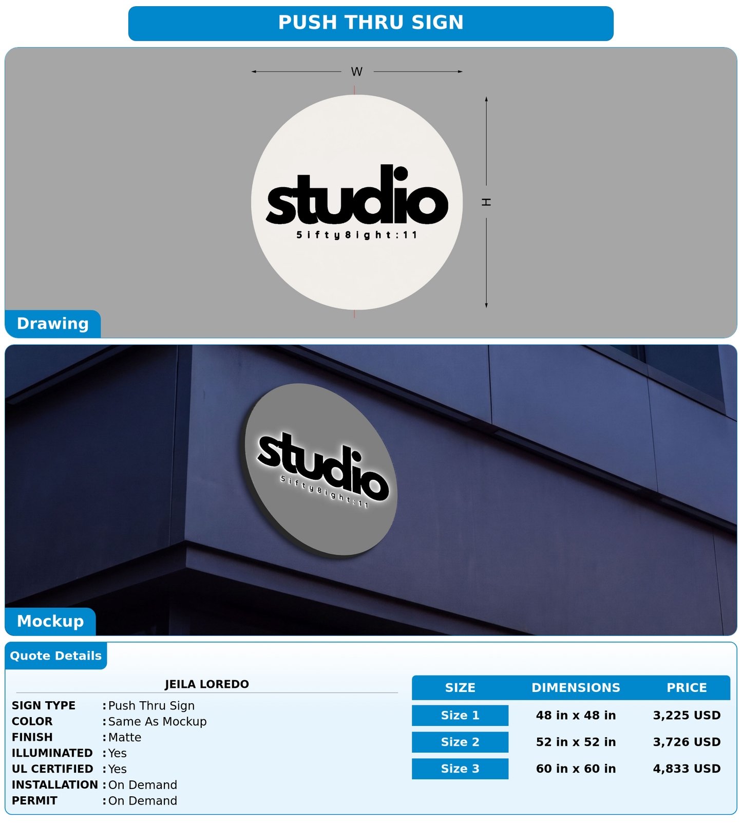 CUSTOM MOCKUP SIGN FOR Jeila Loredo