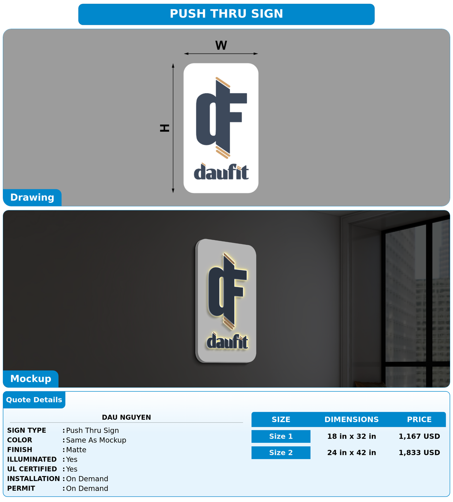 CUSTOM MOCKUP SIGN FOR Dau Nguyen