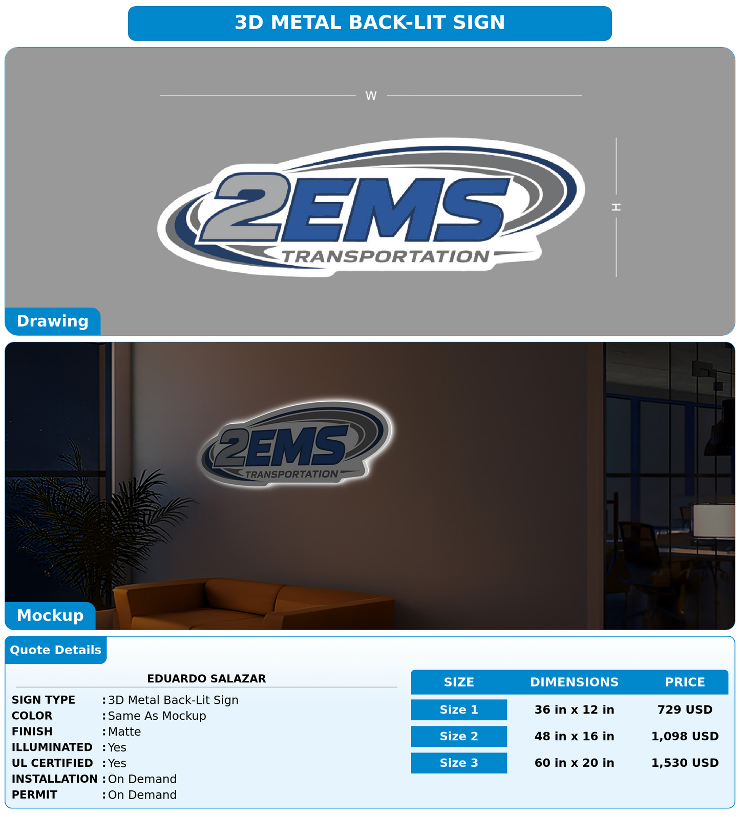 CUSTOM MOCKUP SIGN FOR Eduardo Salazar