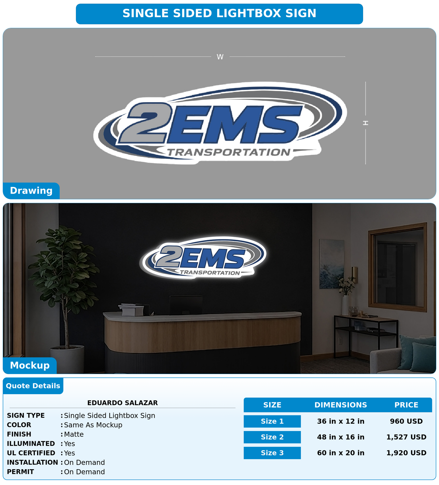 CUSTOM MOCKUP SIGN FOR Eduardo Salazar