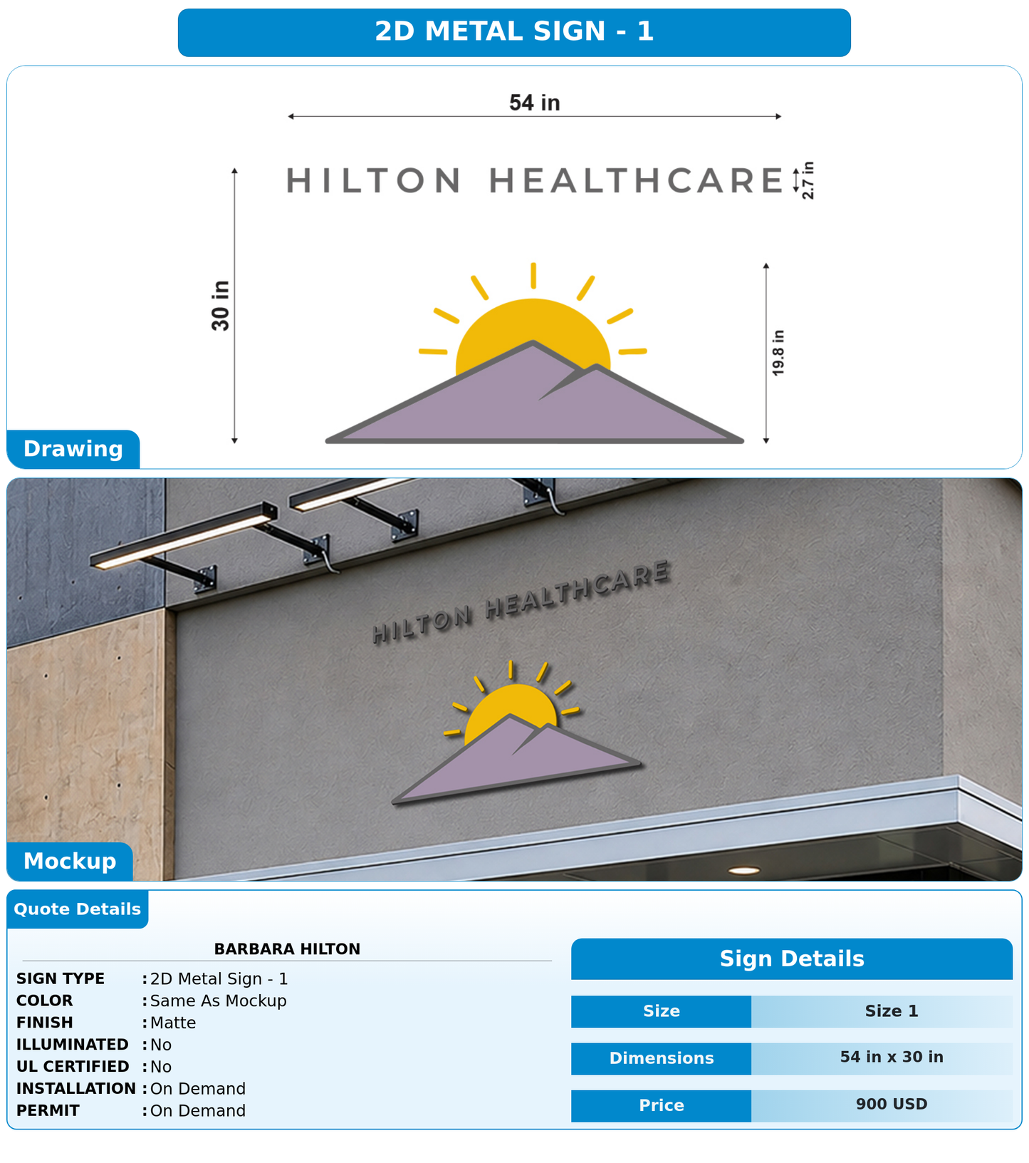 CUSTOM MOCKUP SIGN FOR Barbara Hilton