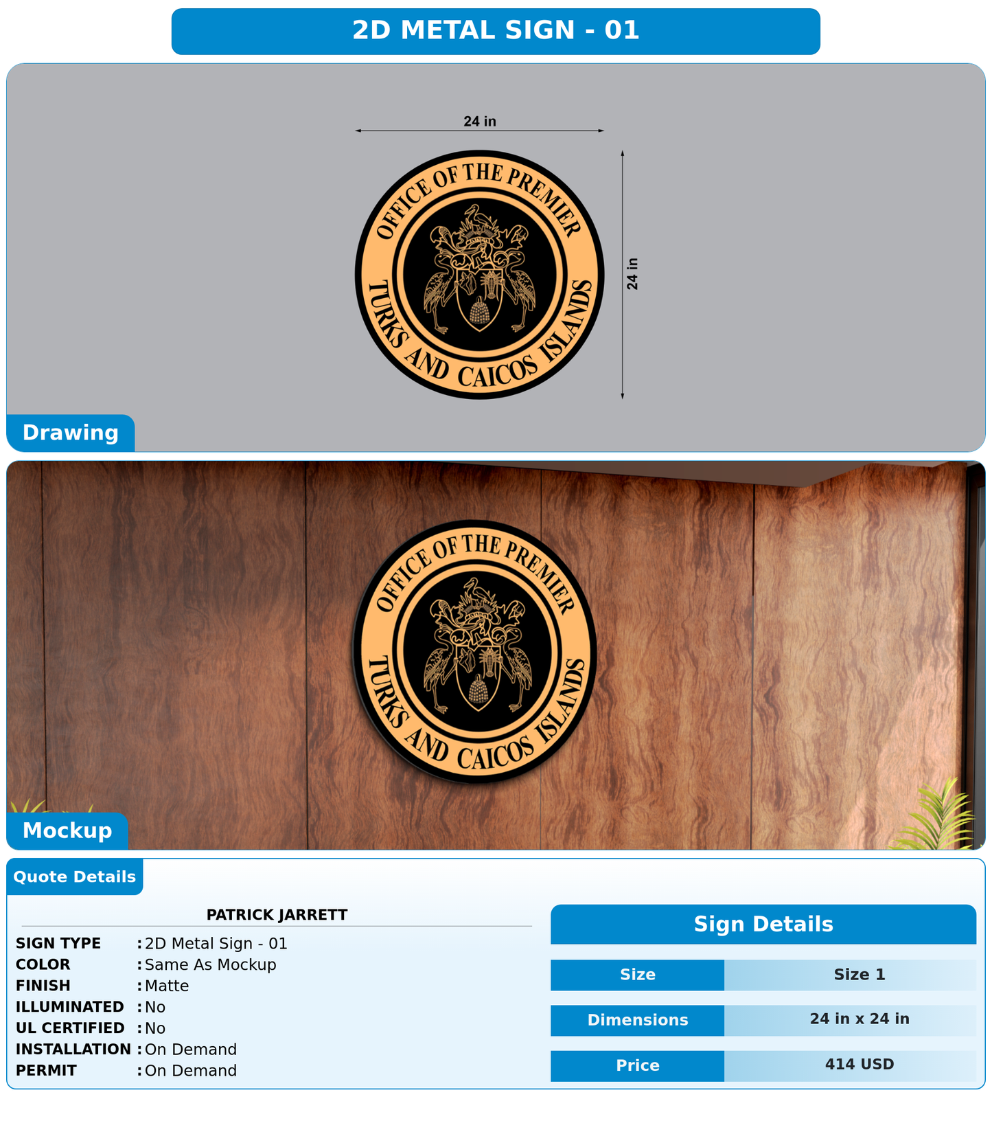CUSTOM MOCKUP SIGN FOR Patrick Jarrett