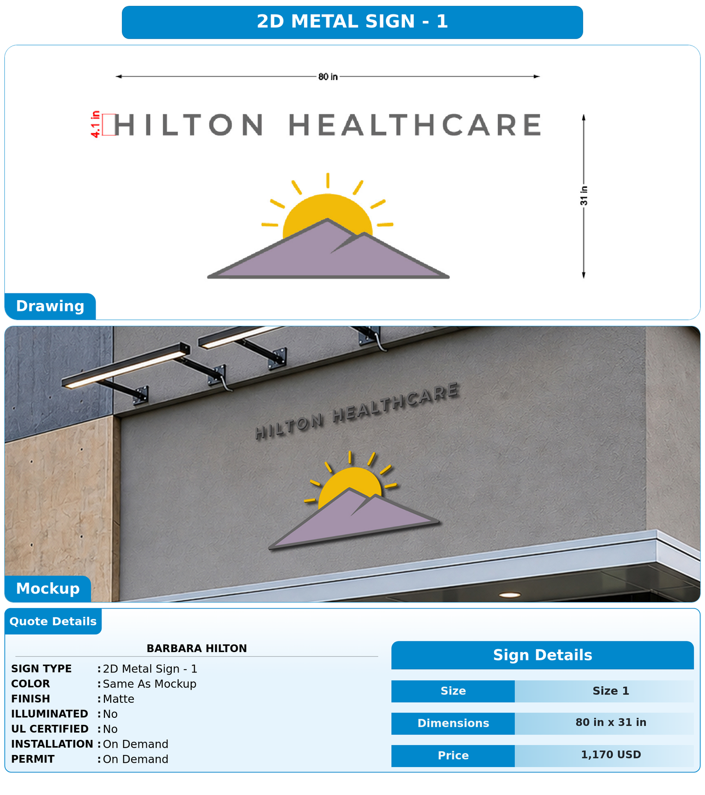 CUSTOM MOCKUP SIGN FOR Barbara Hilton