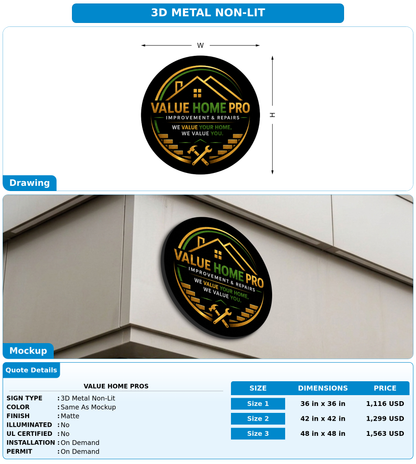 CUSTOM MOCKUP SIGN FOR Value Home Pros