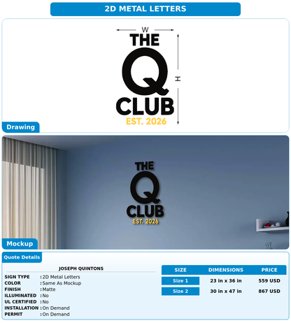 CUSTOM MOCKUP SIGN FOR Joseph Quintons