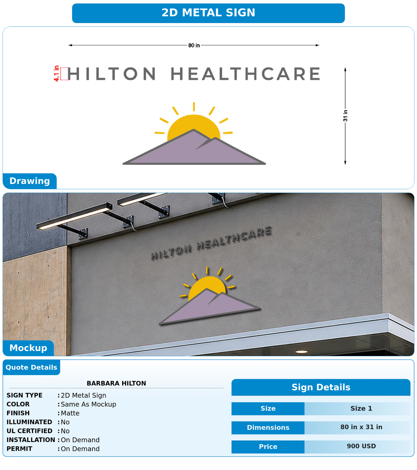CUSTOM MOCKUP SIGN FOR Barbara Hilton