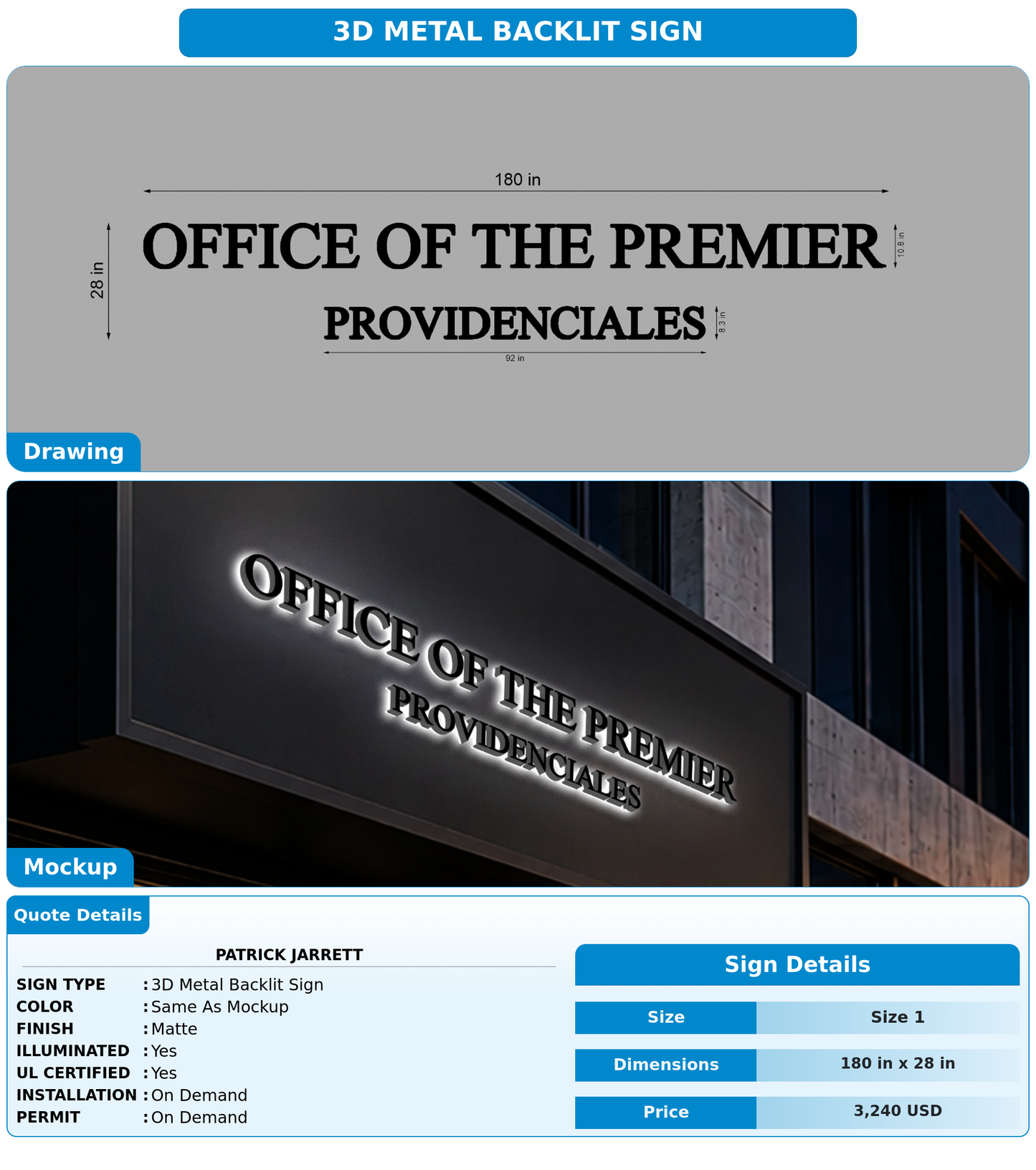 CUSTOM MOCKUP SIGN FOR Patrick Jarrett