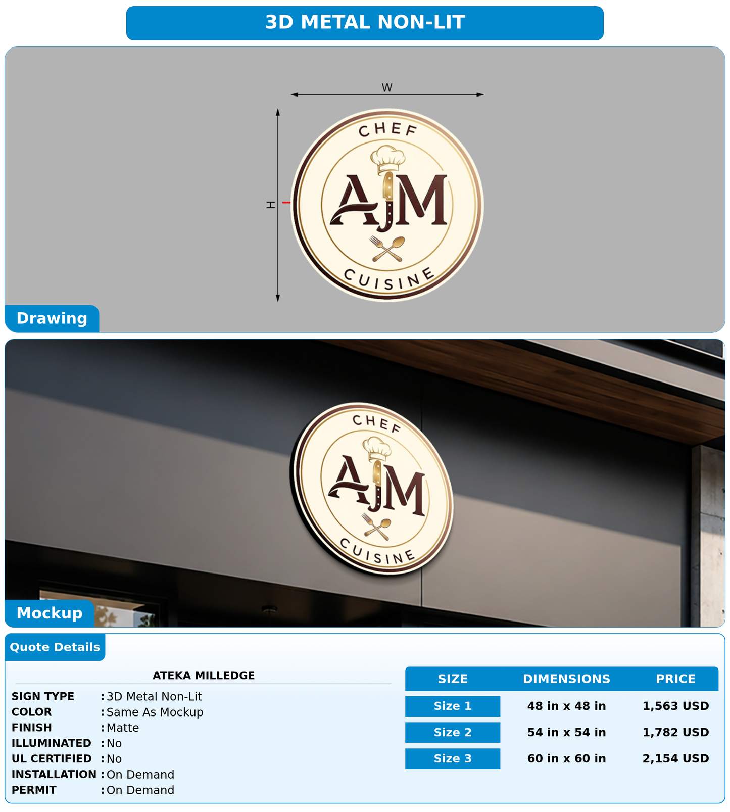 CUSTOM MOCKUP SIGN FOR Ateka Milledge