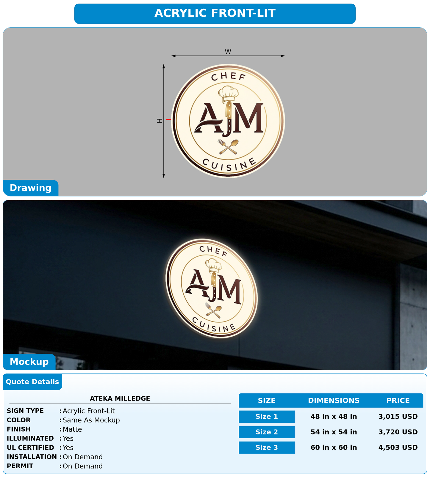 CUSTOM MOCKUP SIGN FOR Ateka Milledge
