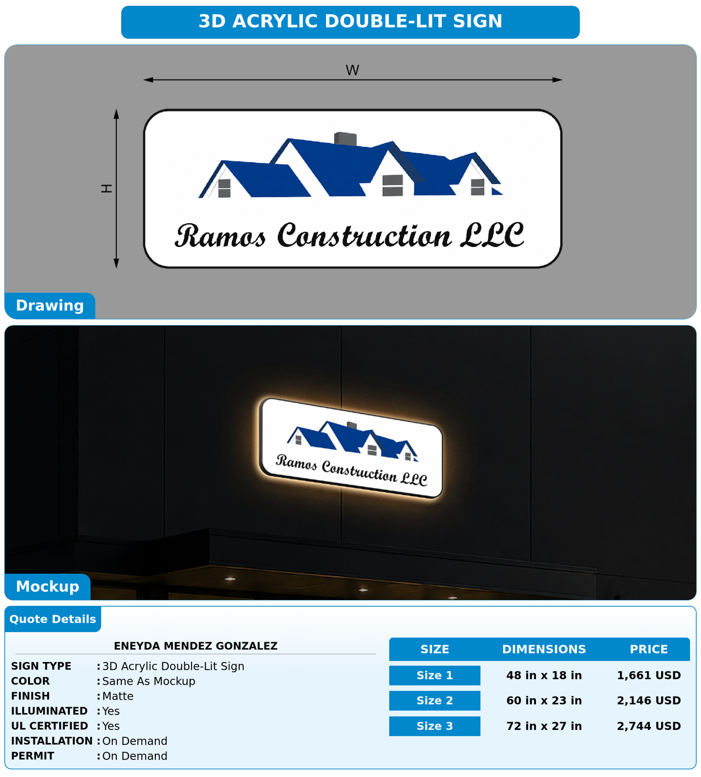 CUSTOM MOCKUP SIGN FOR Eneyda Mendez Gonzalez
