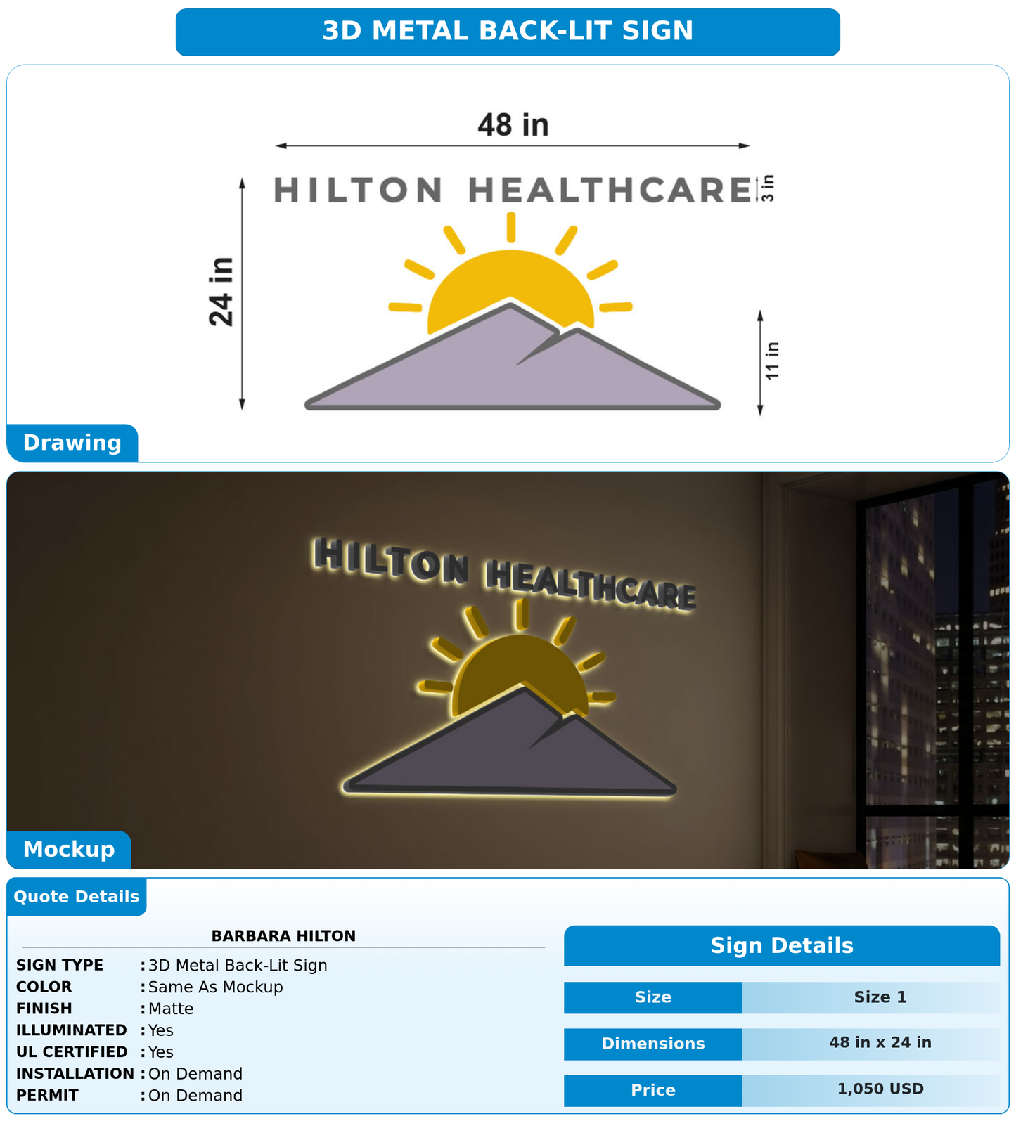 CUSTOM MOCKUP SIGN FOR Barbara Hilton