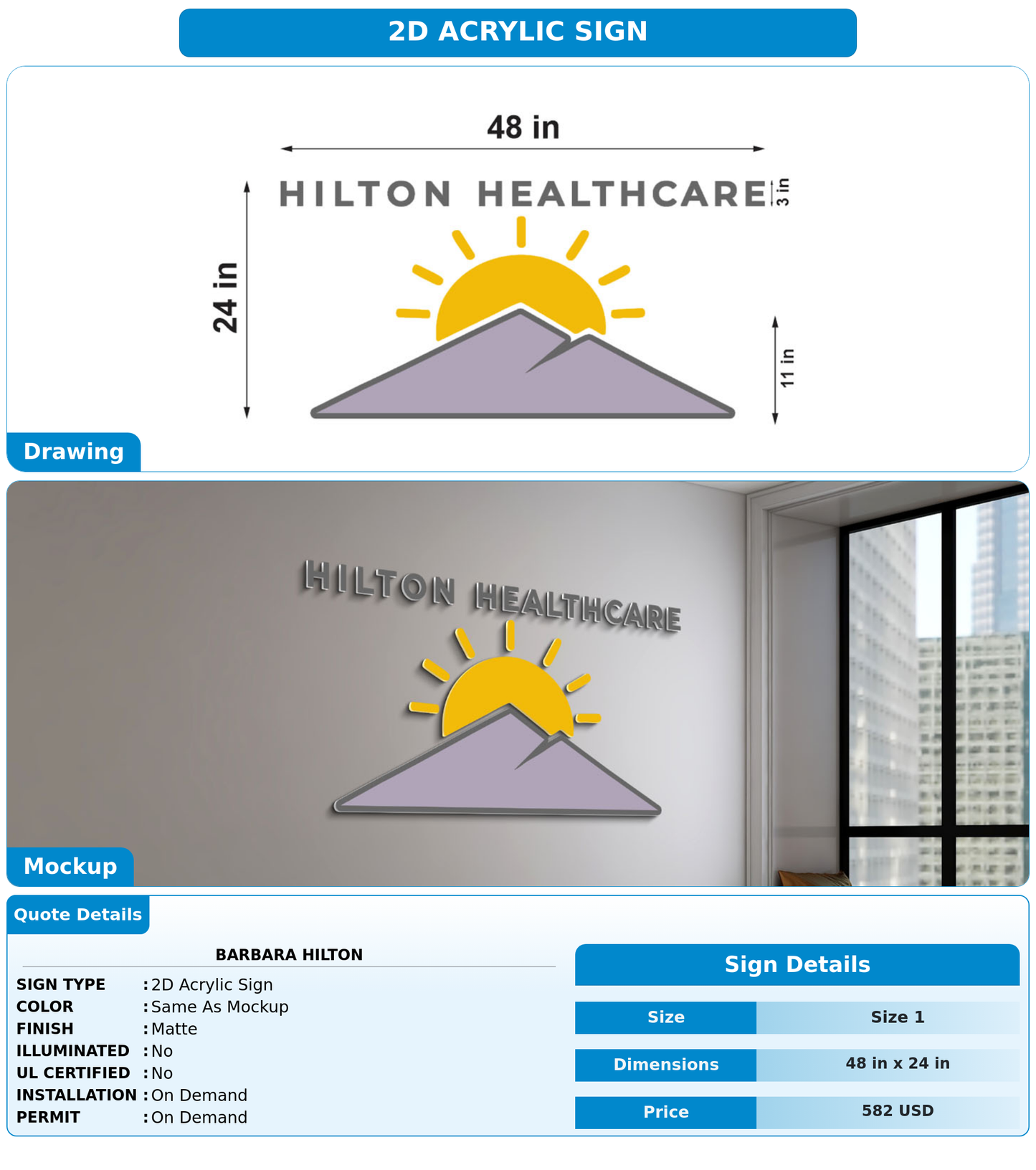 CUSTOM MOCKUP SIGN FOR Barbara Hilton