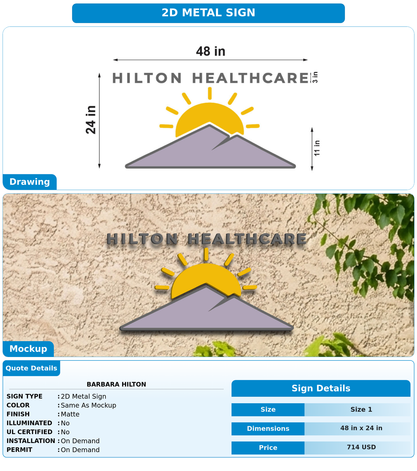 CUSTOM MOCKUP SIGN FOR Barbara Hilton