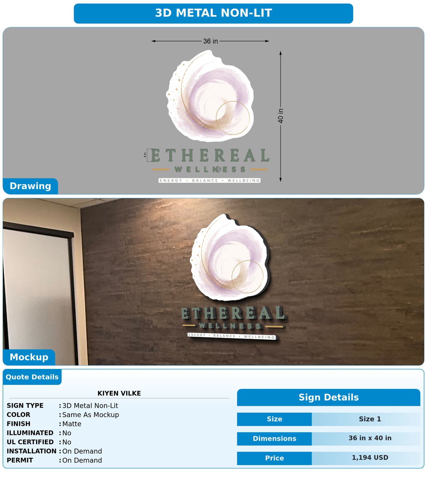 CUSTOM MOCKUP SIGN FOR Kiyen Vilke