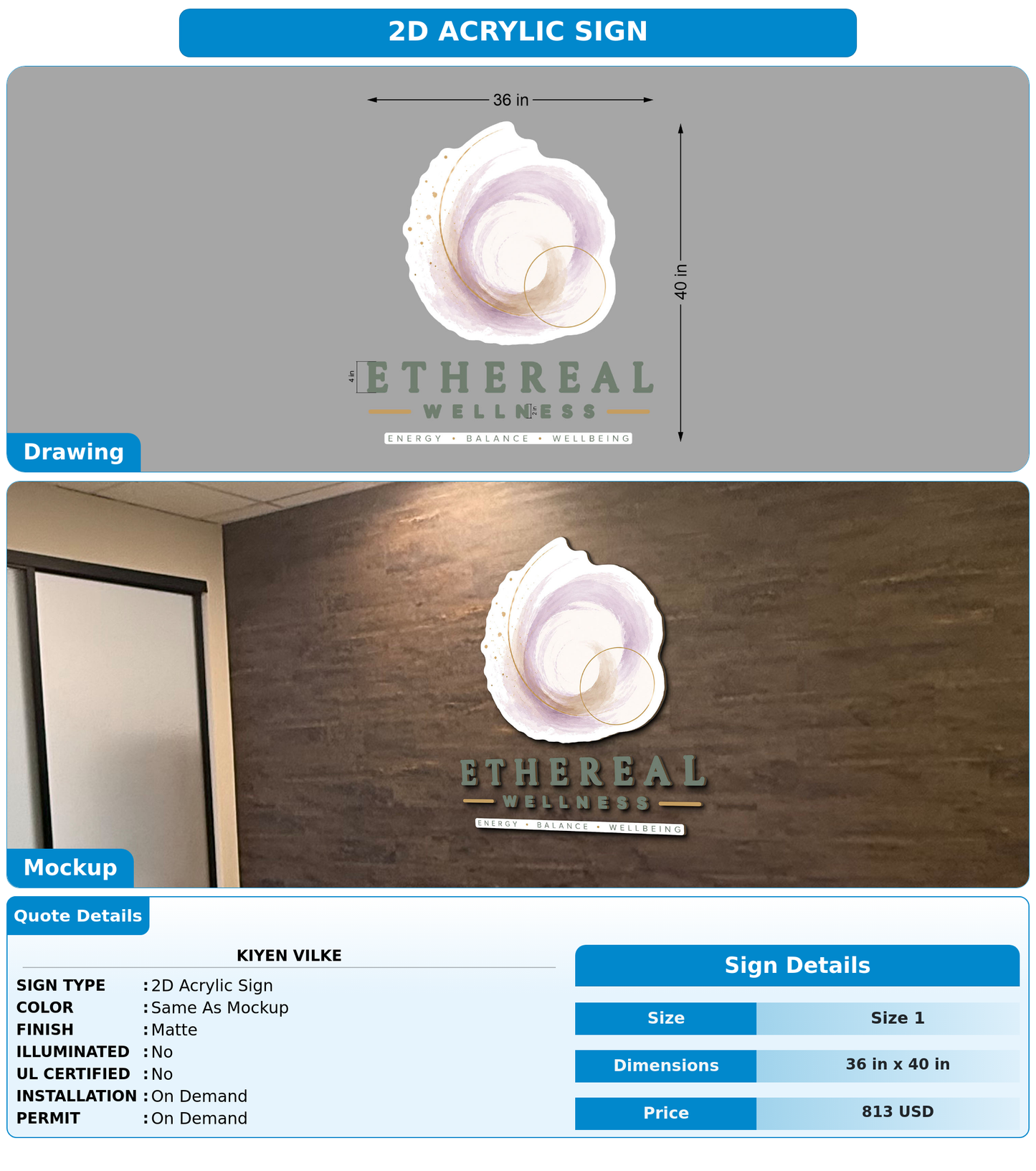 CUSTOM MOCKUP SIGN FOR Kiyen Vilke