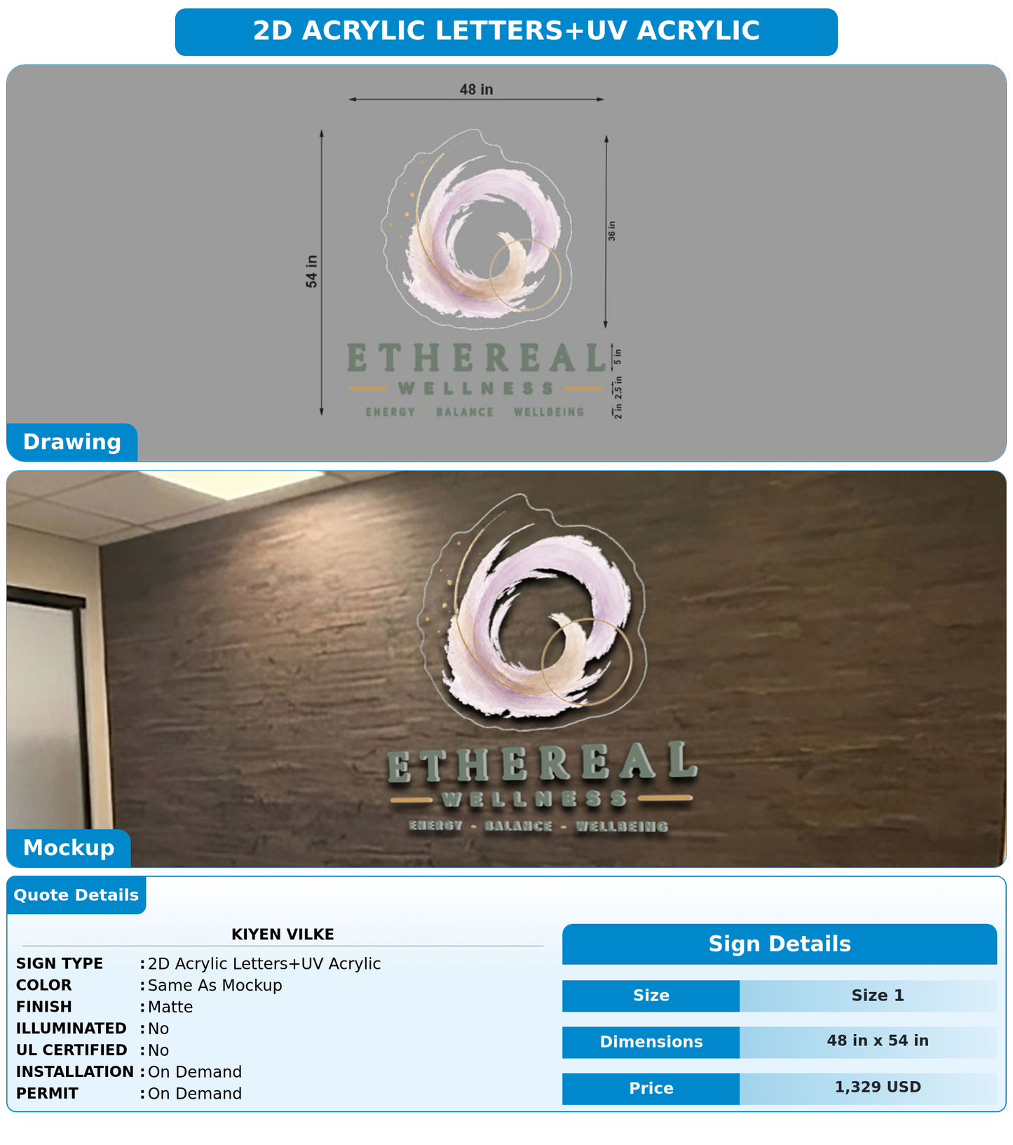 CUSTOM MOCKUP SIGN FOR Kiyen Vilke