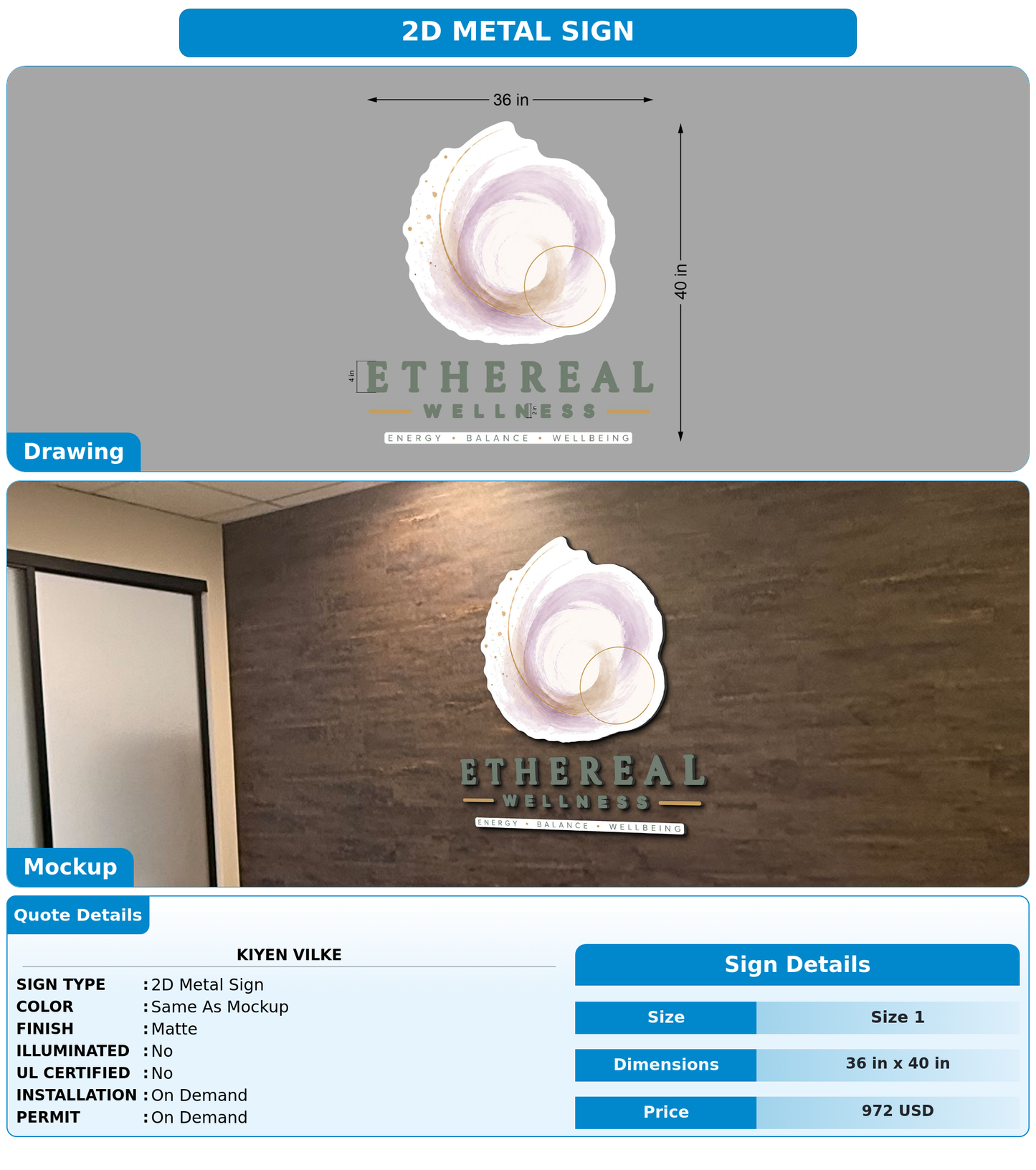 CUSTOM MOCKUP SIGN FOR Kiyen Vilke
