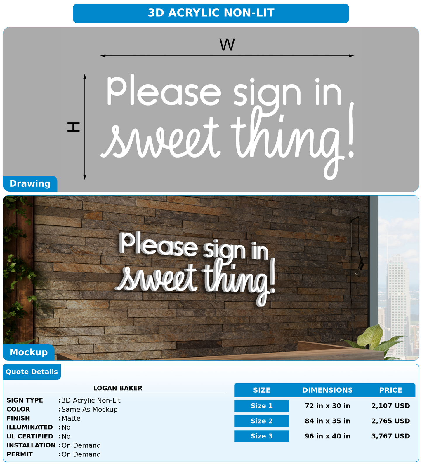 CUSTOM MOCKUP SIGN FOR Logan Baker