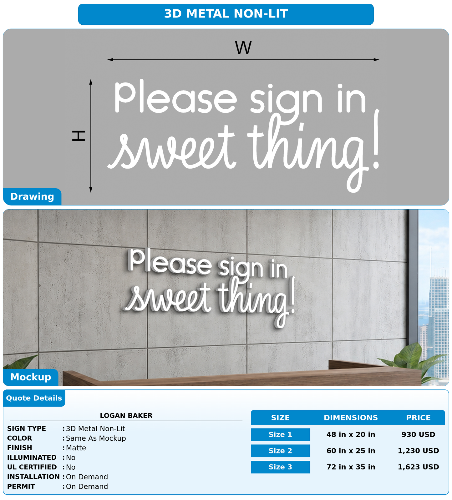 CUSTOM MOCKUP SIGN FOR Logan Baker