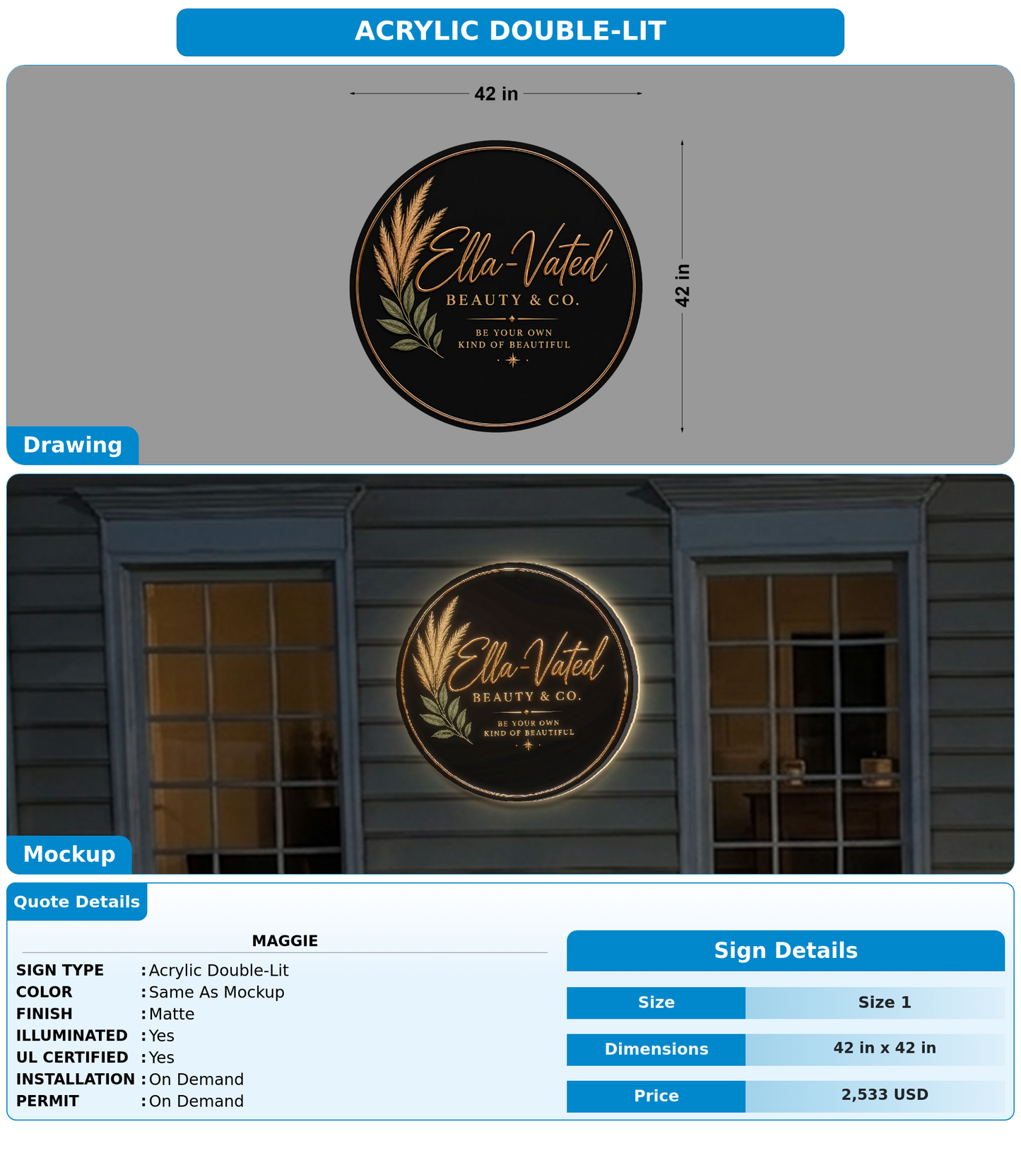CUSTOM MOCKUP SIGN FOR Maggie