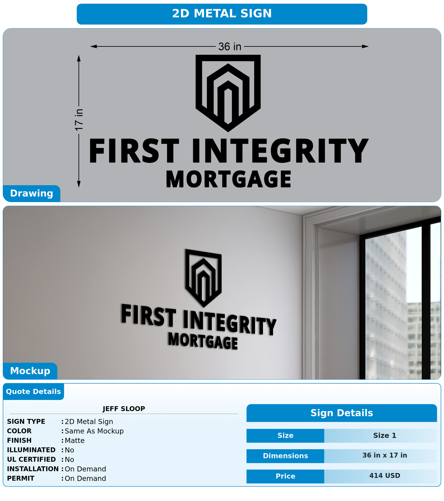 CUSTOM MOCKUP SIGN FOR Jeff sloop