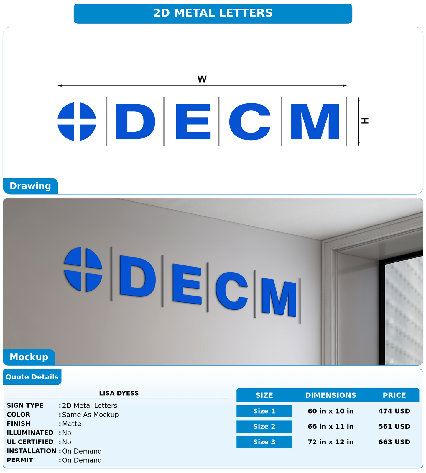 CUSTOM MOCKUP SIGN FOR Lisa Dyess