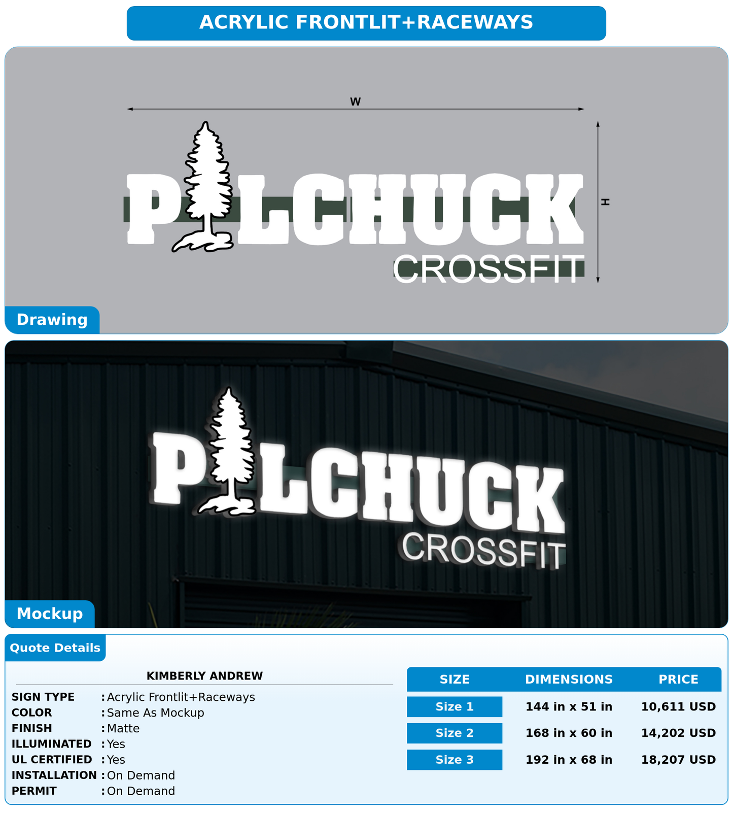 CUSTOM MOCKUP SIGN FOR Kimberly Andrew