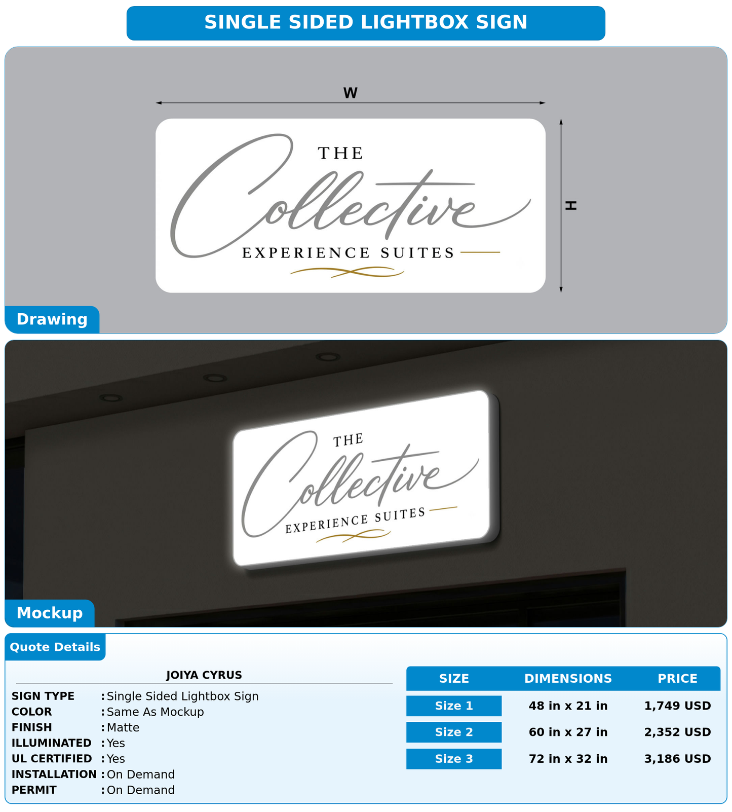 CUSTOM MOCKUP SIGN FOR Joiya Cyrus