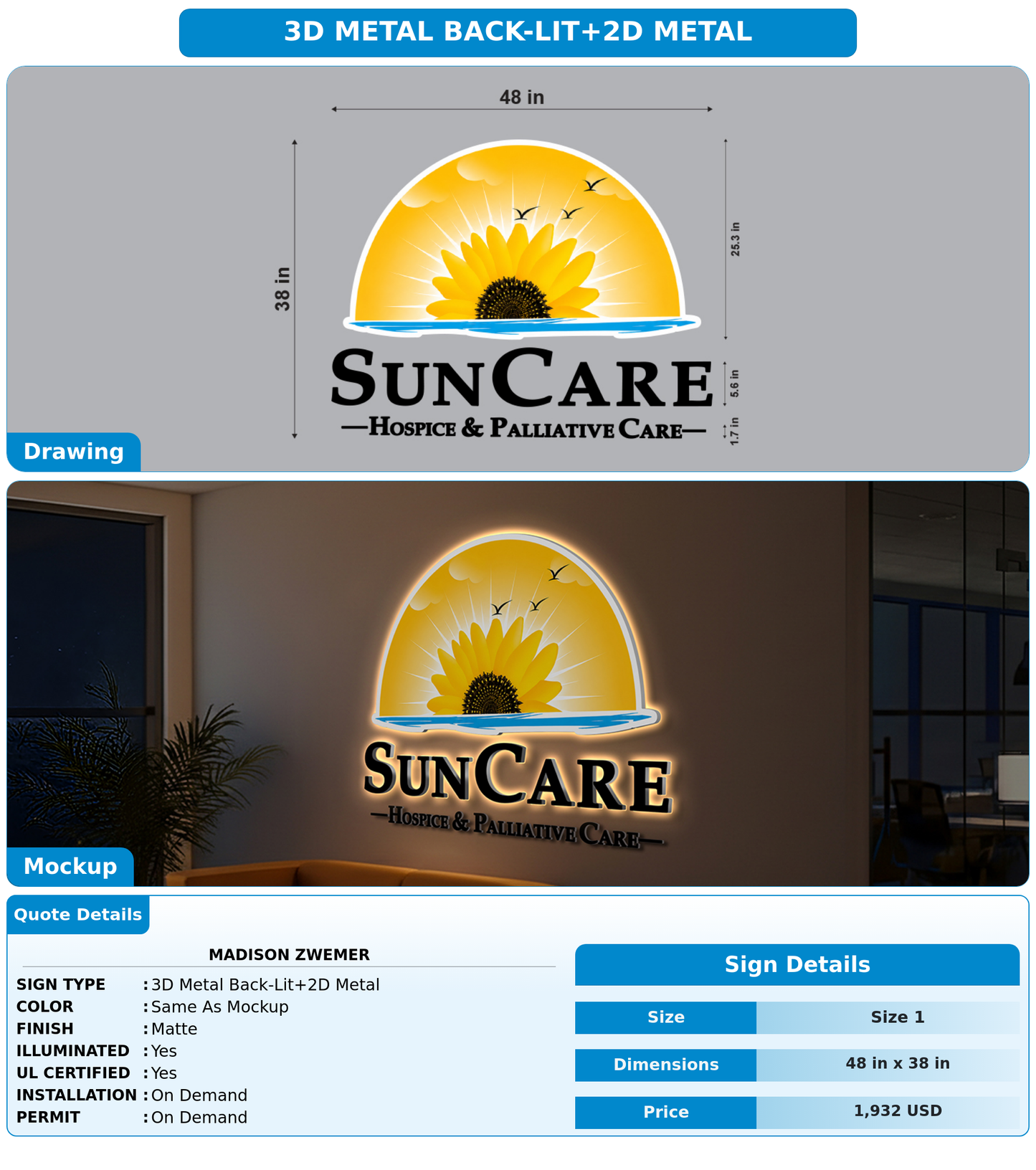 CUSTOM MOCKUP SIGN FOR Madison Zwemer