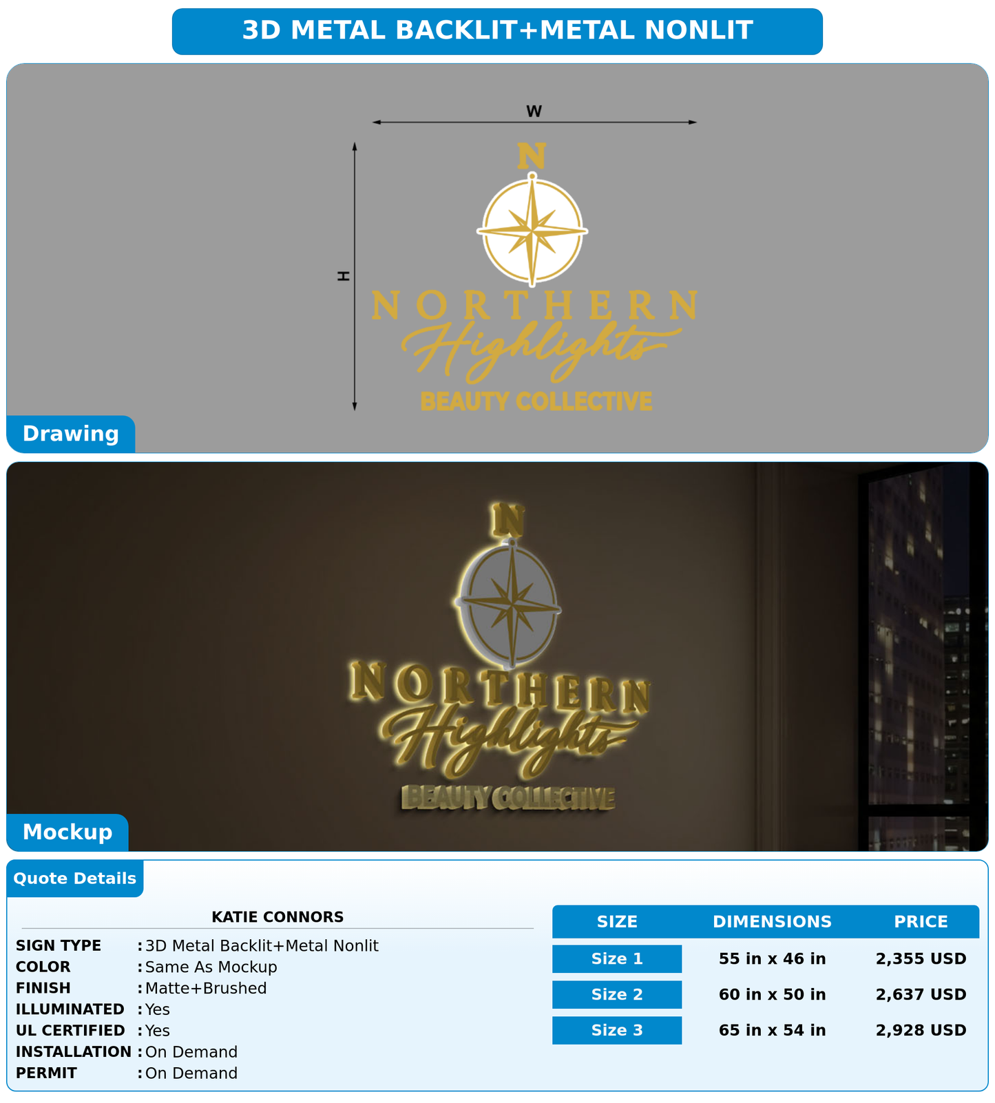 CUSTOM MOCKUP SIGN FOR Katie Connors