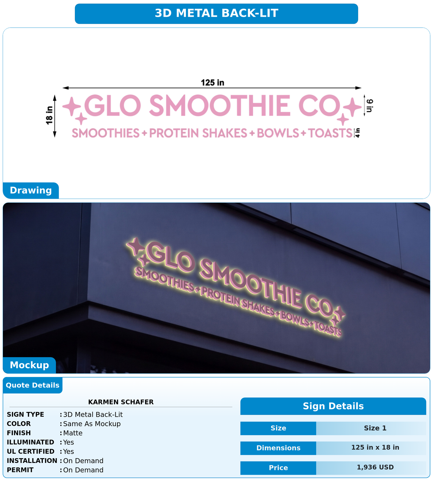 CUSTOM MOCKUP SIGN FOR Karmen Schafer