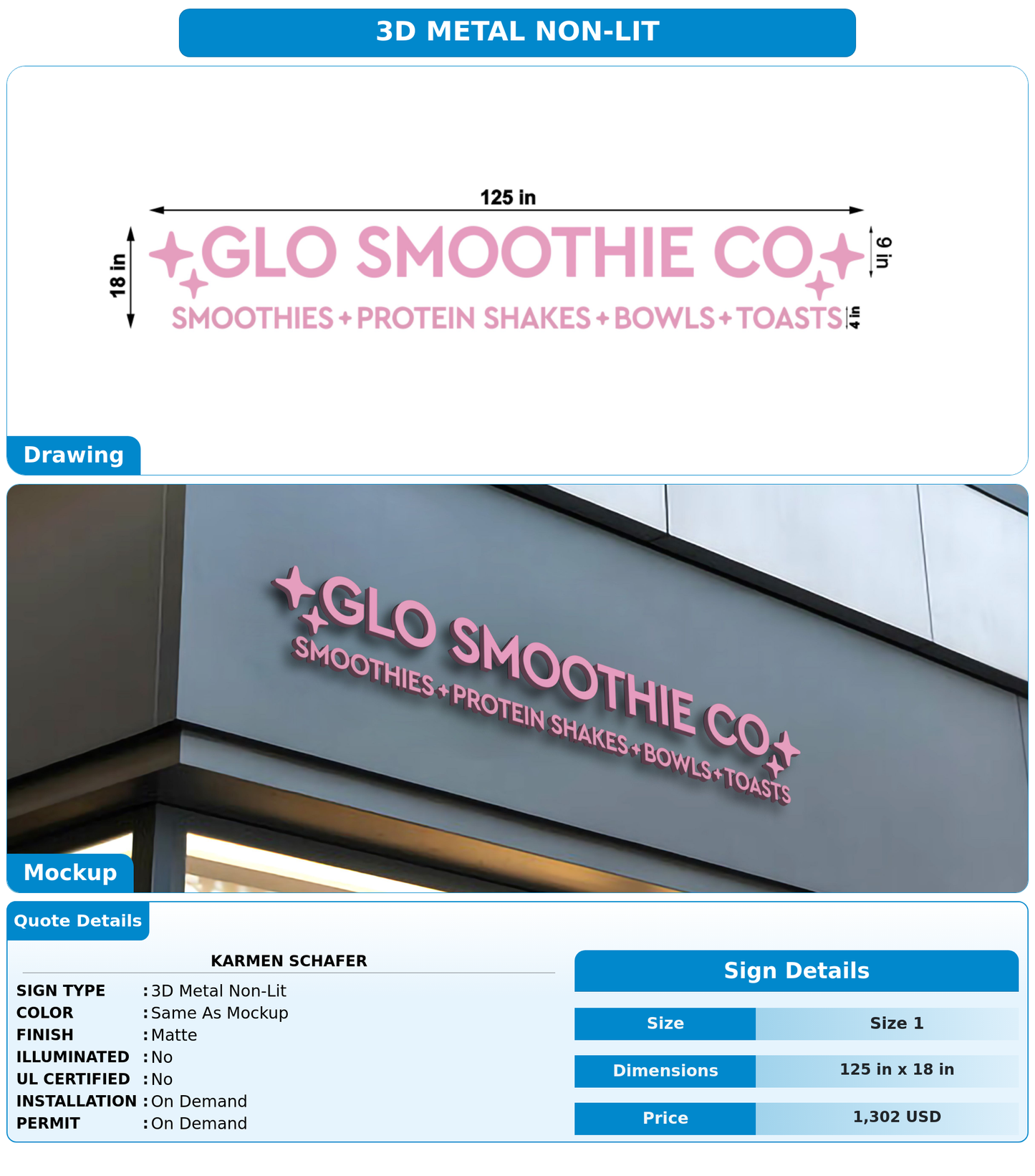 CUSTOM MOCKUP SIGN FOR Karmen Schafer