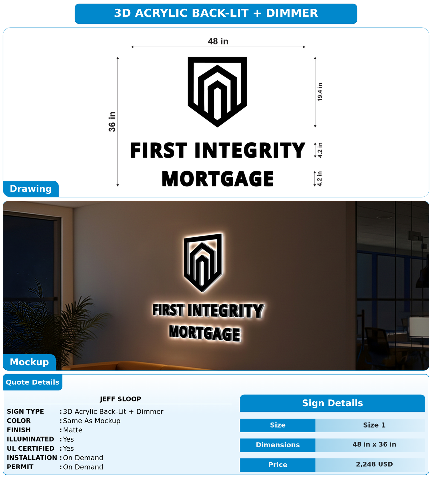 CUSTOM MOCKUP SIGN FOR Jeff sloop