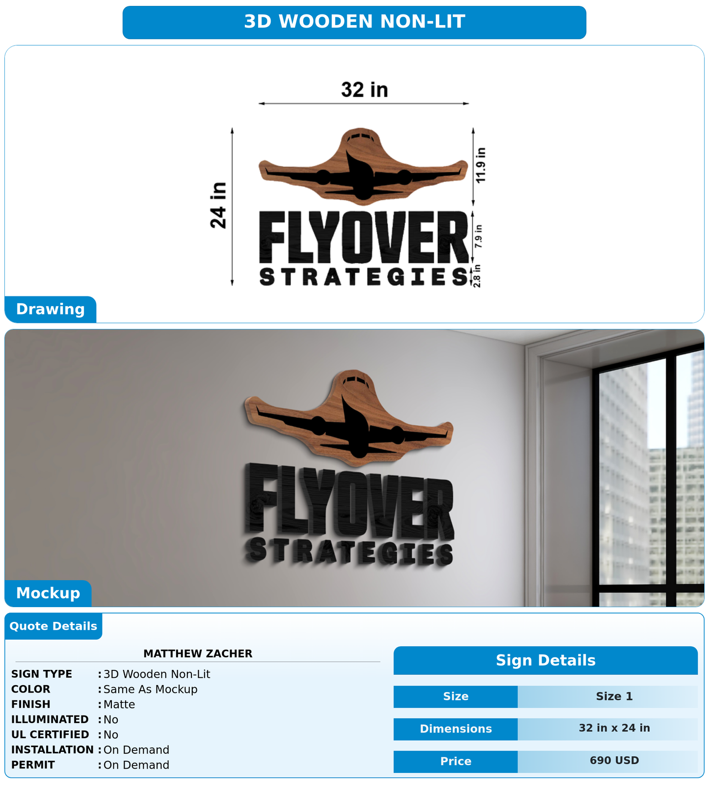 CUSTOM MOCKUP SIGN FOR Matthew Zacher