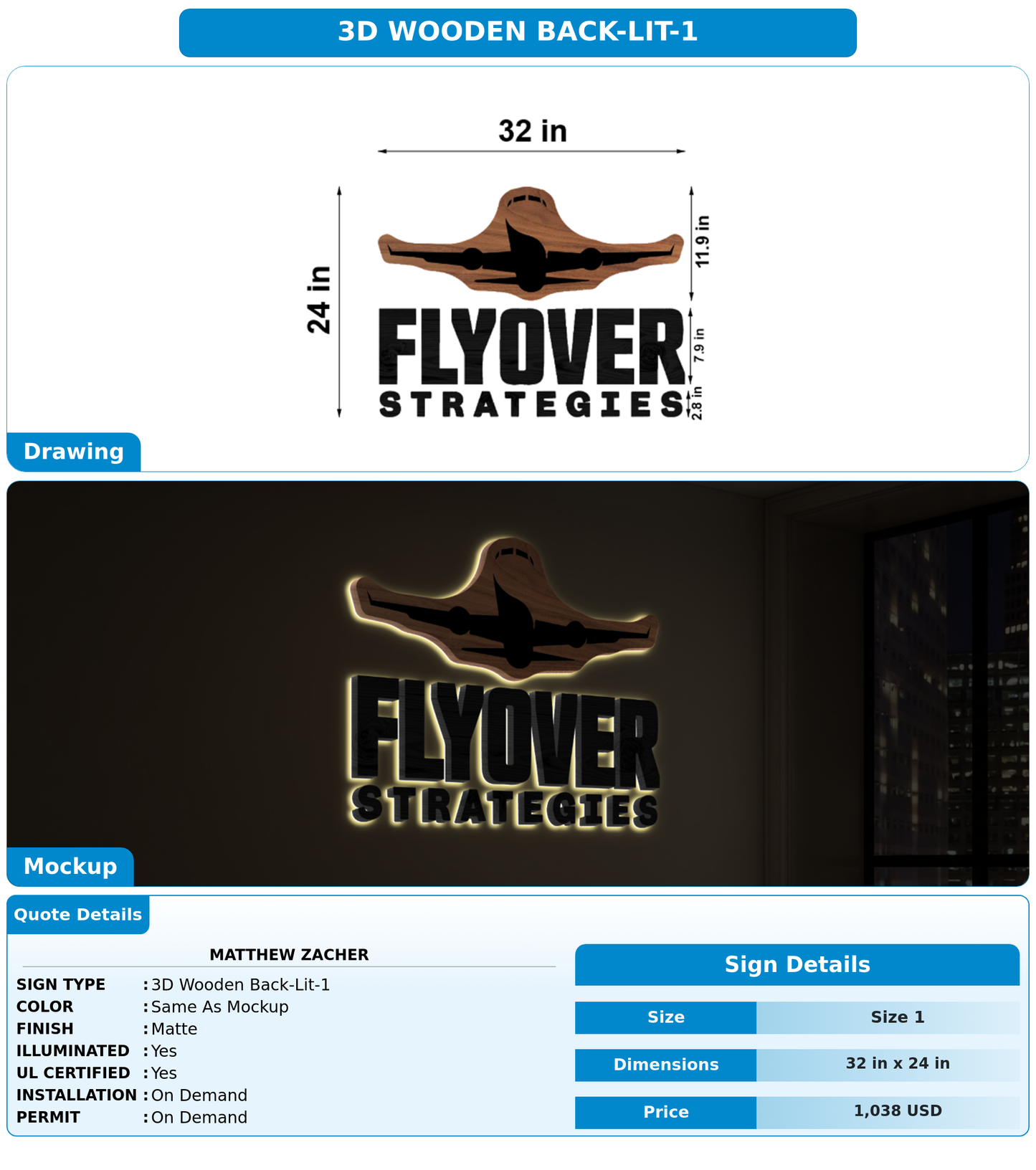 CUSTOM MOCKUP SIGN FOR Matthew Zacher